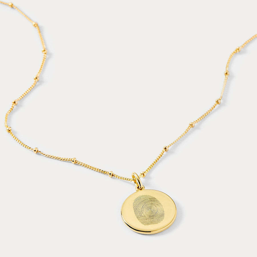 The Classic Fingerprint Necklace Bobble Chain Gold Plated Necklace