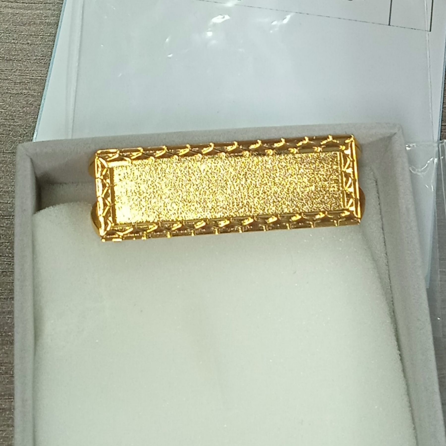 Gold Plated Three Finger Ring Nugget Style Classic Ring