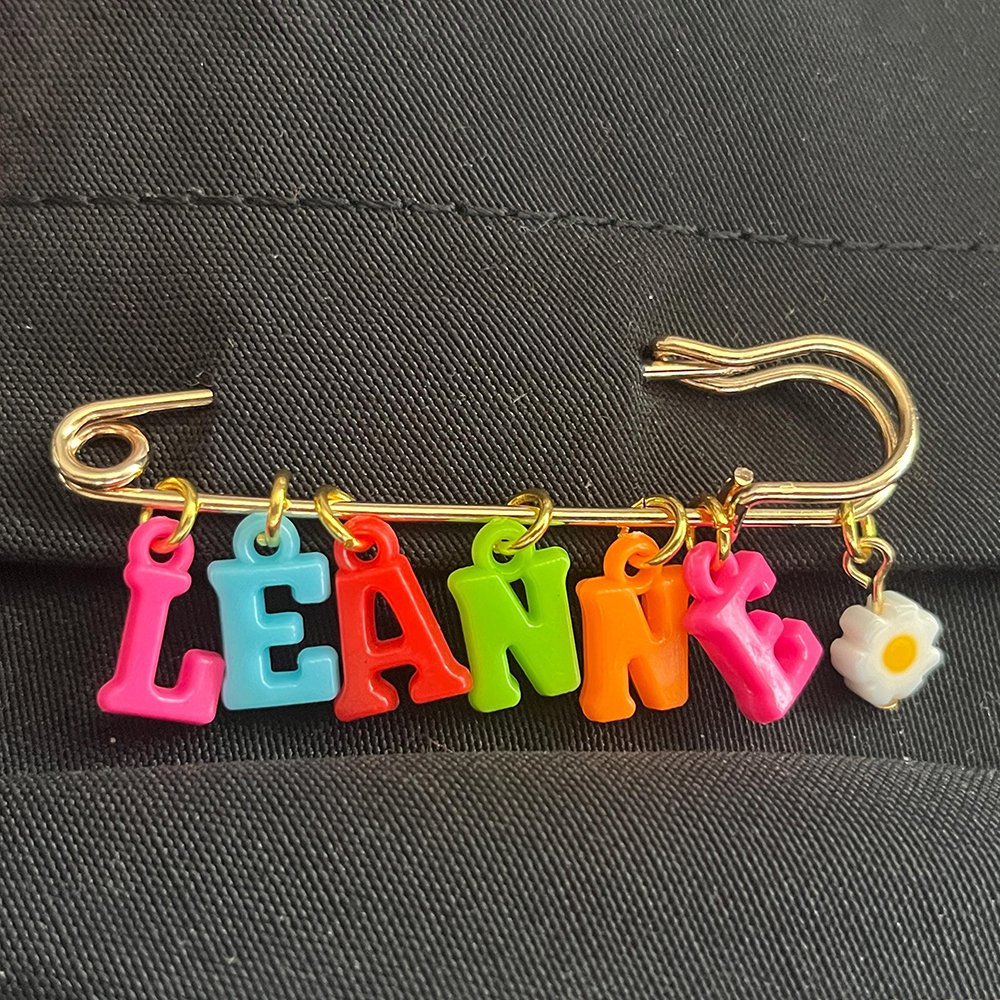 Personalized Colorful Letter Badge Safety Pin | CWToy132