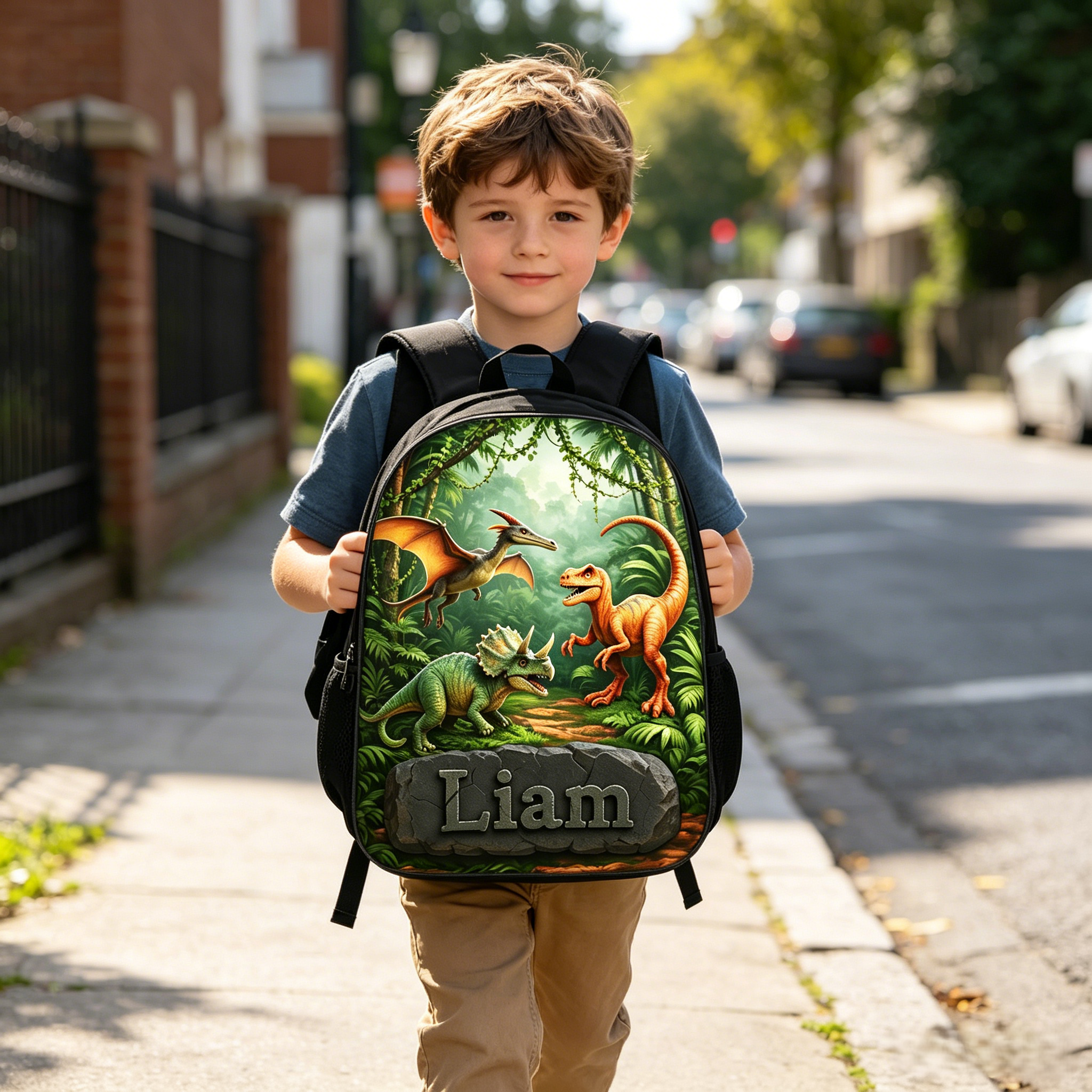 Personalized Kid Dinosaur Backpack Set | KKBag174
