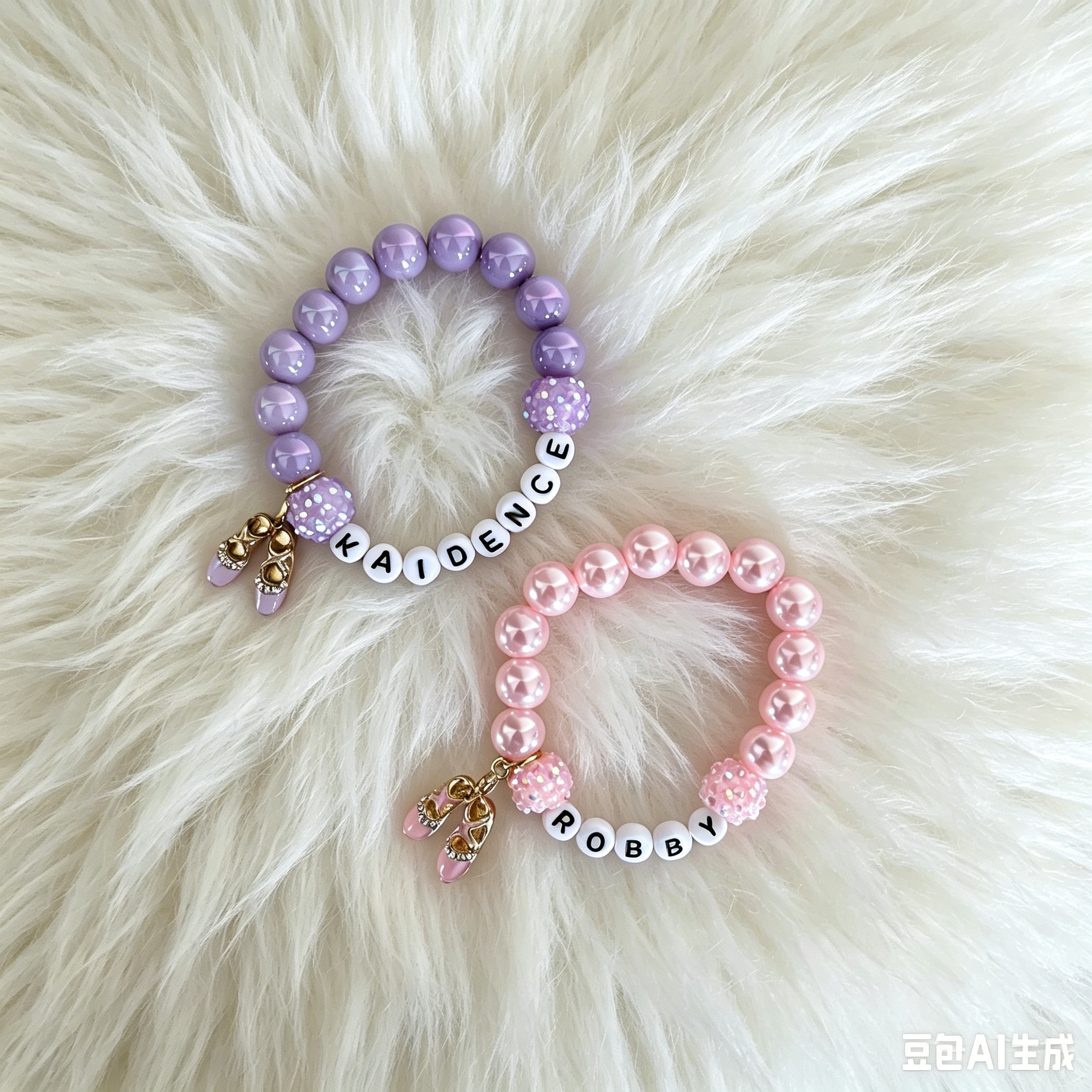 Personalized Kids Lovely Ballet Bead Bracelet With Name | CWBeach143
