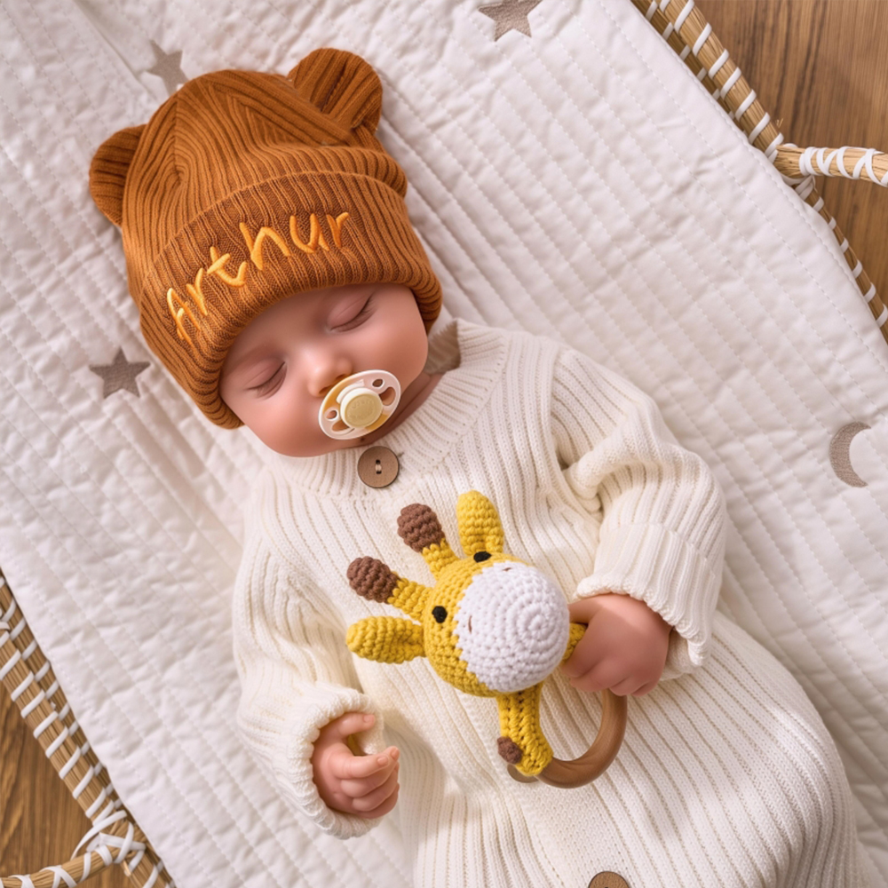 Personalized Embroidery Lovely Bear Baby Hat for Comfort & Unique | HSKid57