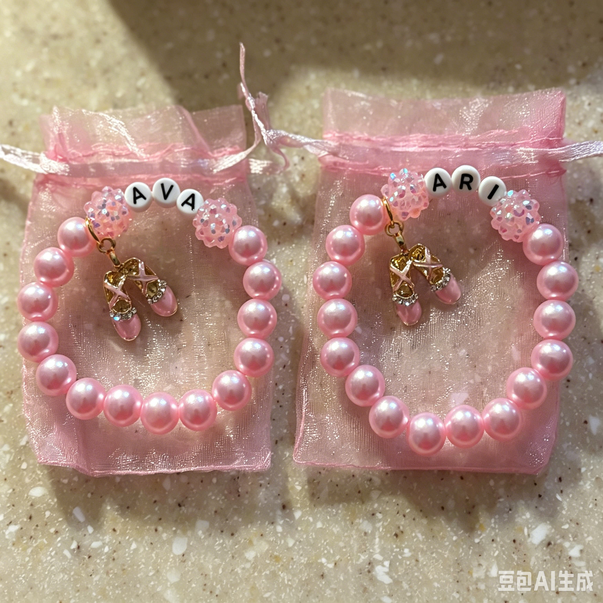 Personalized Kids Lovely Ballet Bead Bracelet With Name | CWBeach143