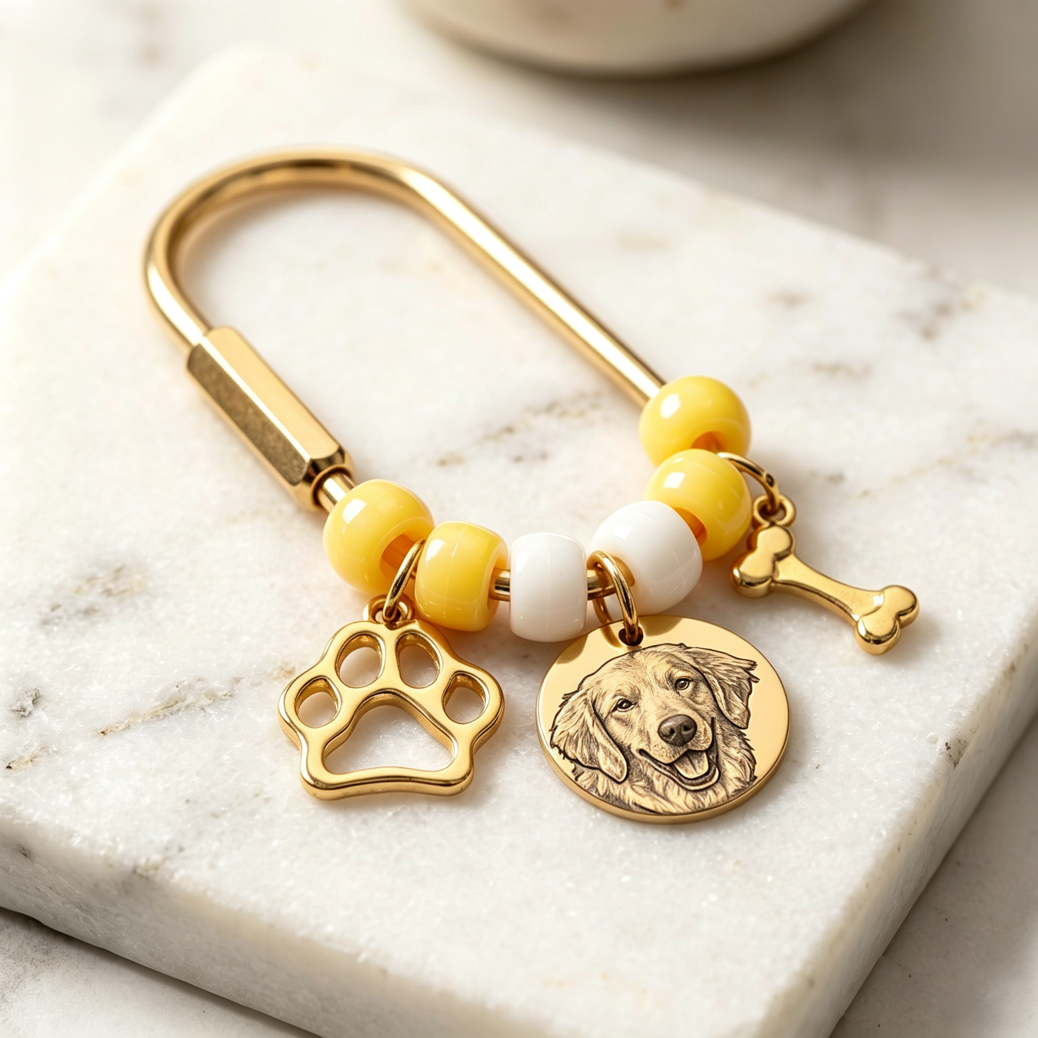 Personalized Pet Portrait Keychain Pet Handbag Charm for Pet Mom Gift | MNMemo26