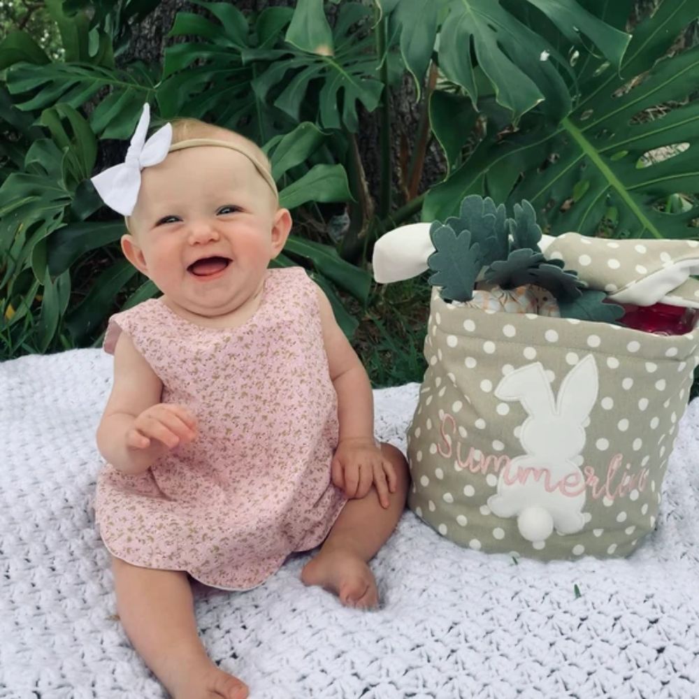 Personalised Embroidered Easter Bunny Basket | CWEaster45