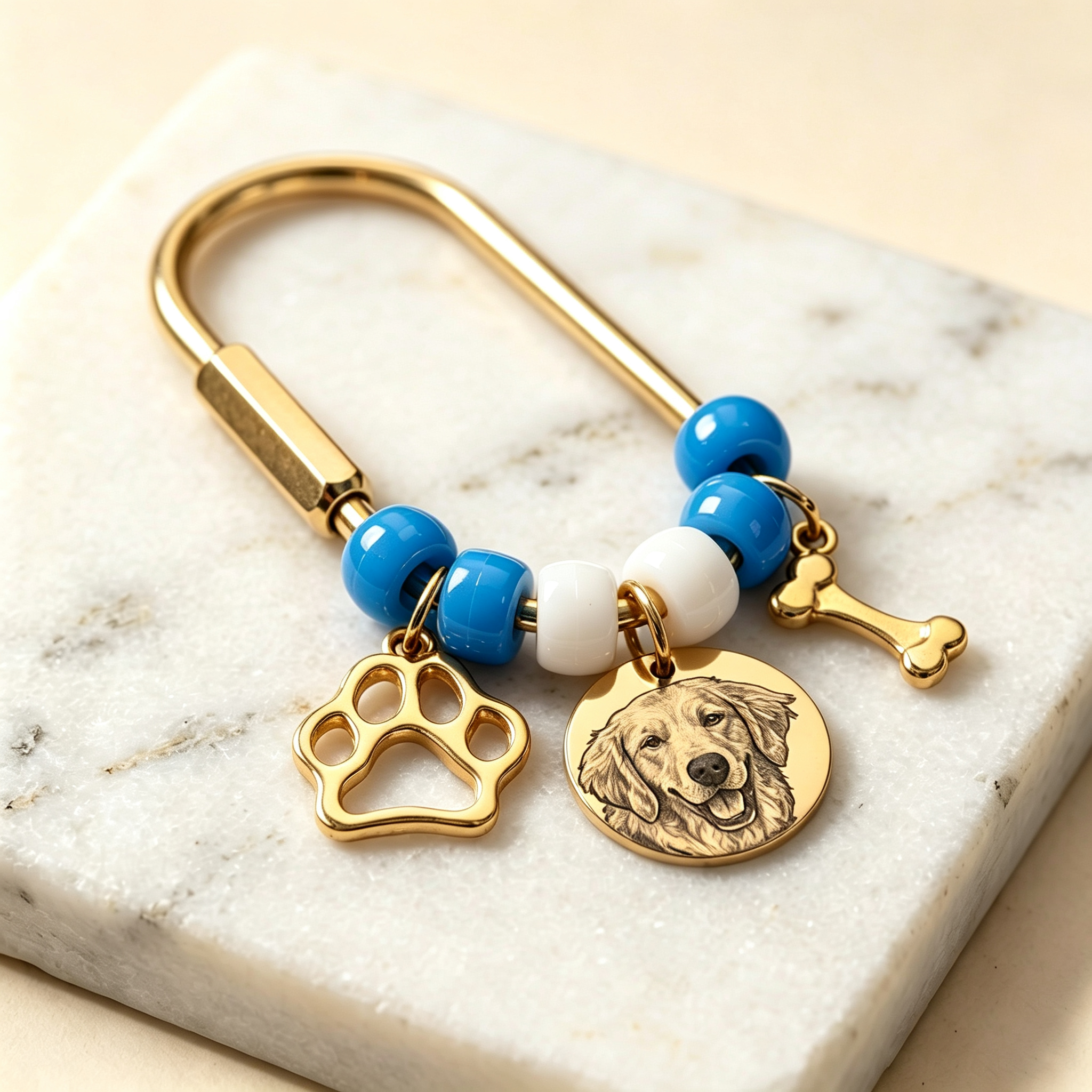 Personalized Pet Portrait Keychain Pet Handbag Charm for Pet Mom Gift | MNMemo26