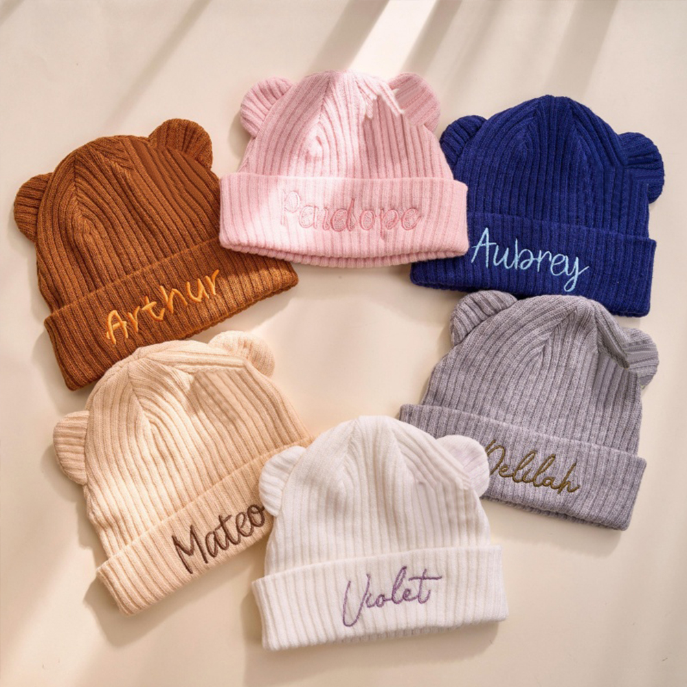 Personalized Embroidery Lovely Bear Baby Hat for Comfort & Unique | HSKid57