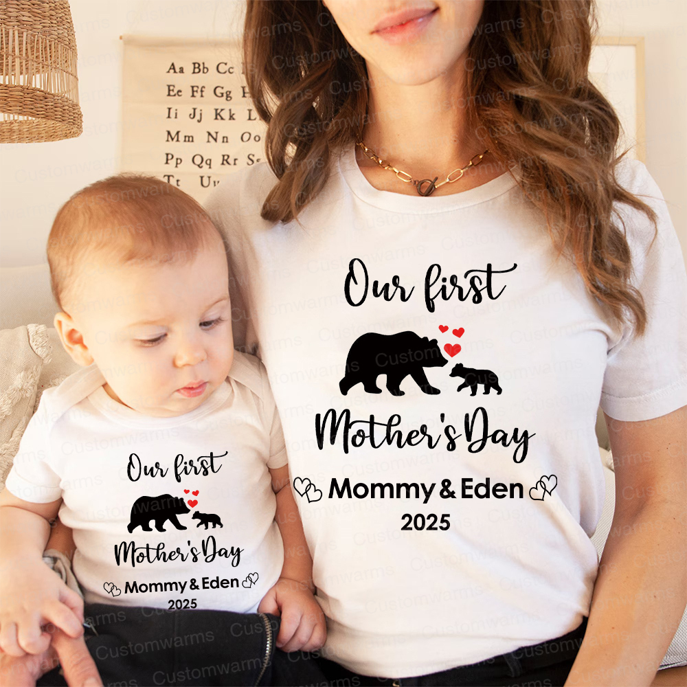Personalized First Mother's Day Mommy and Baby Outfit | CWFamily19