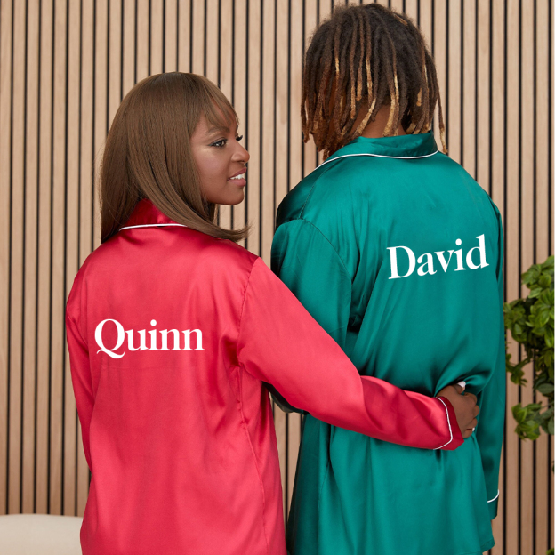 Personalized Christmas Satin Family Pajamas Set | CWFamily119