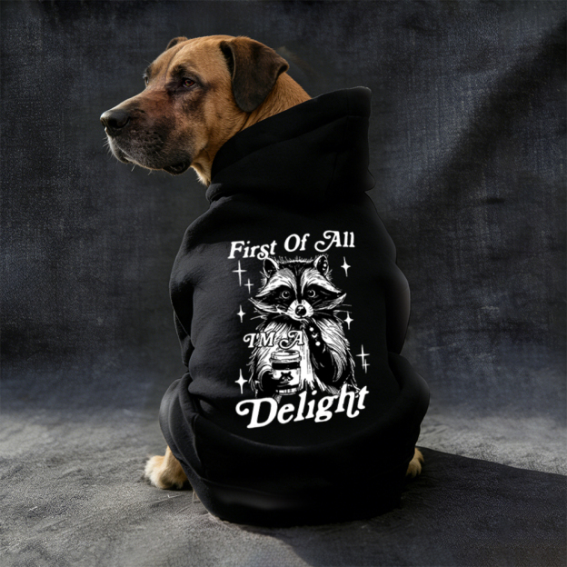 FIRST OF ALL I'M A DELIGHT Puppy Hoodie | BKPet321
