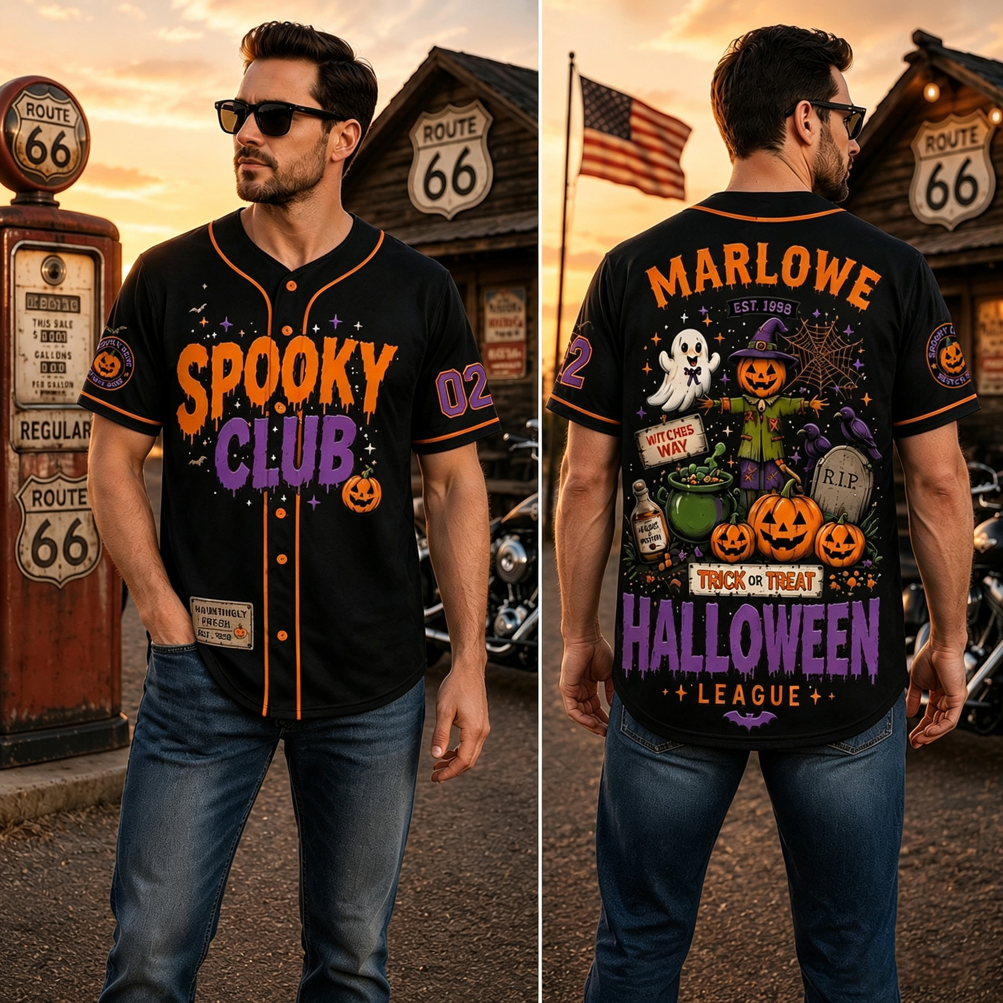 Personalized Halloween Button Up Baseball Jersey For Kid & Adult | CWHalloween92