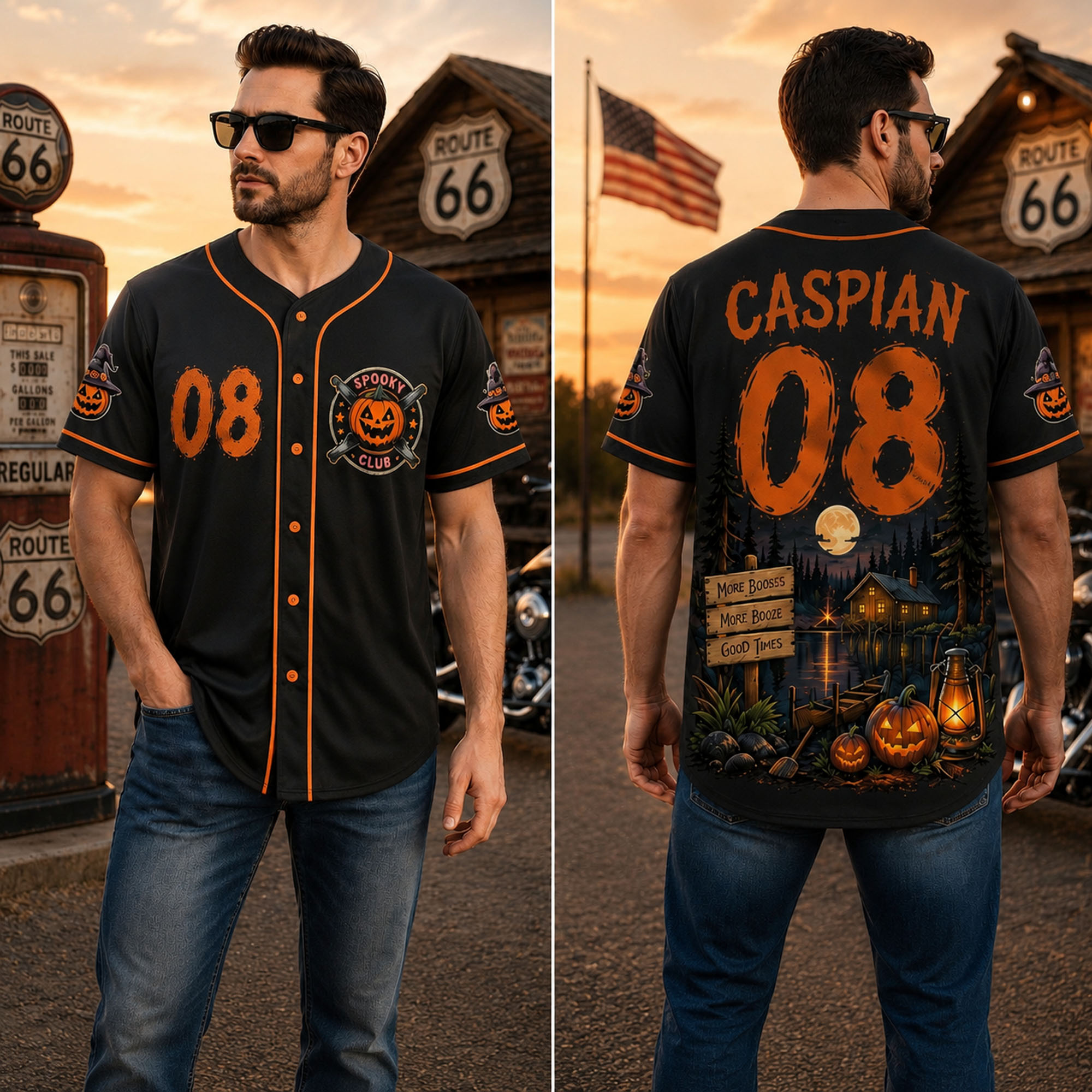 Personalized Halloween Button Up Baseball Jersey For Kid & Adult | CWHalloween93