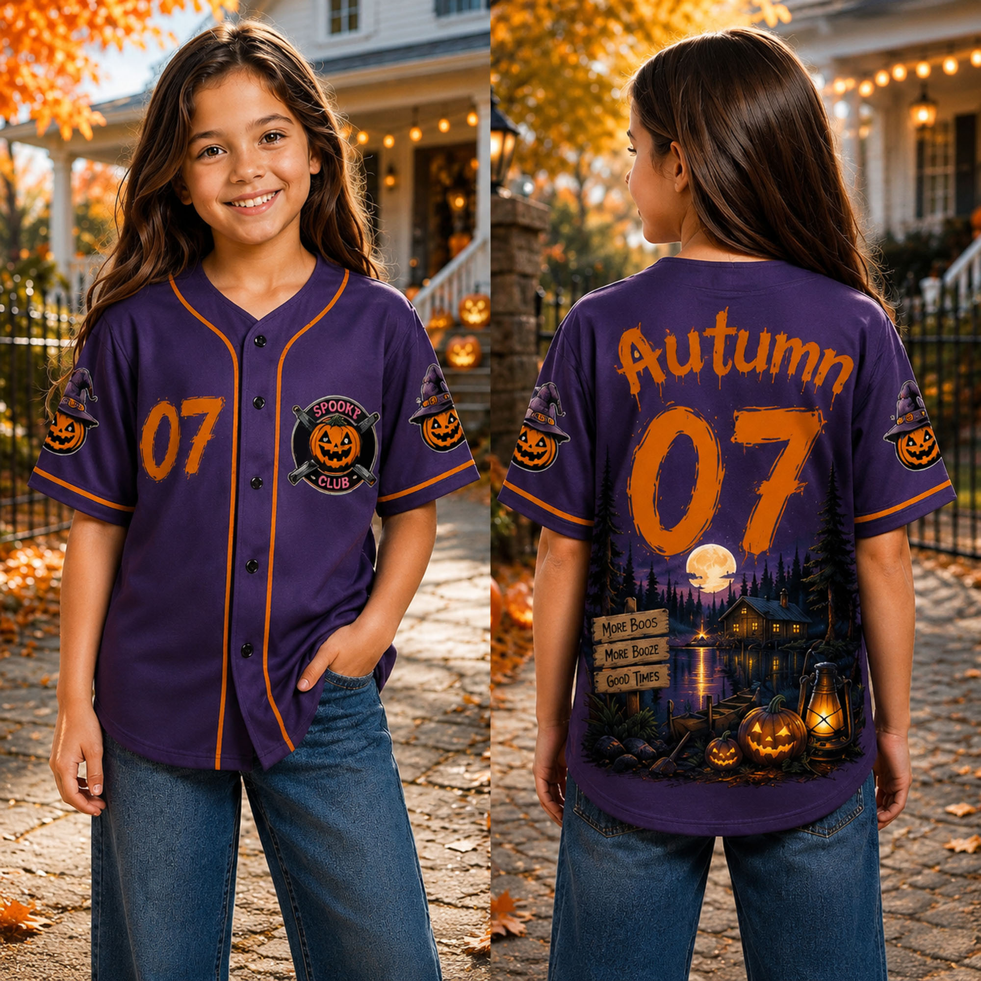 Personalized Halloween Button Up Baseball Jersey For Kid & Adult | CWHalloween93