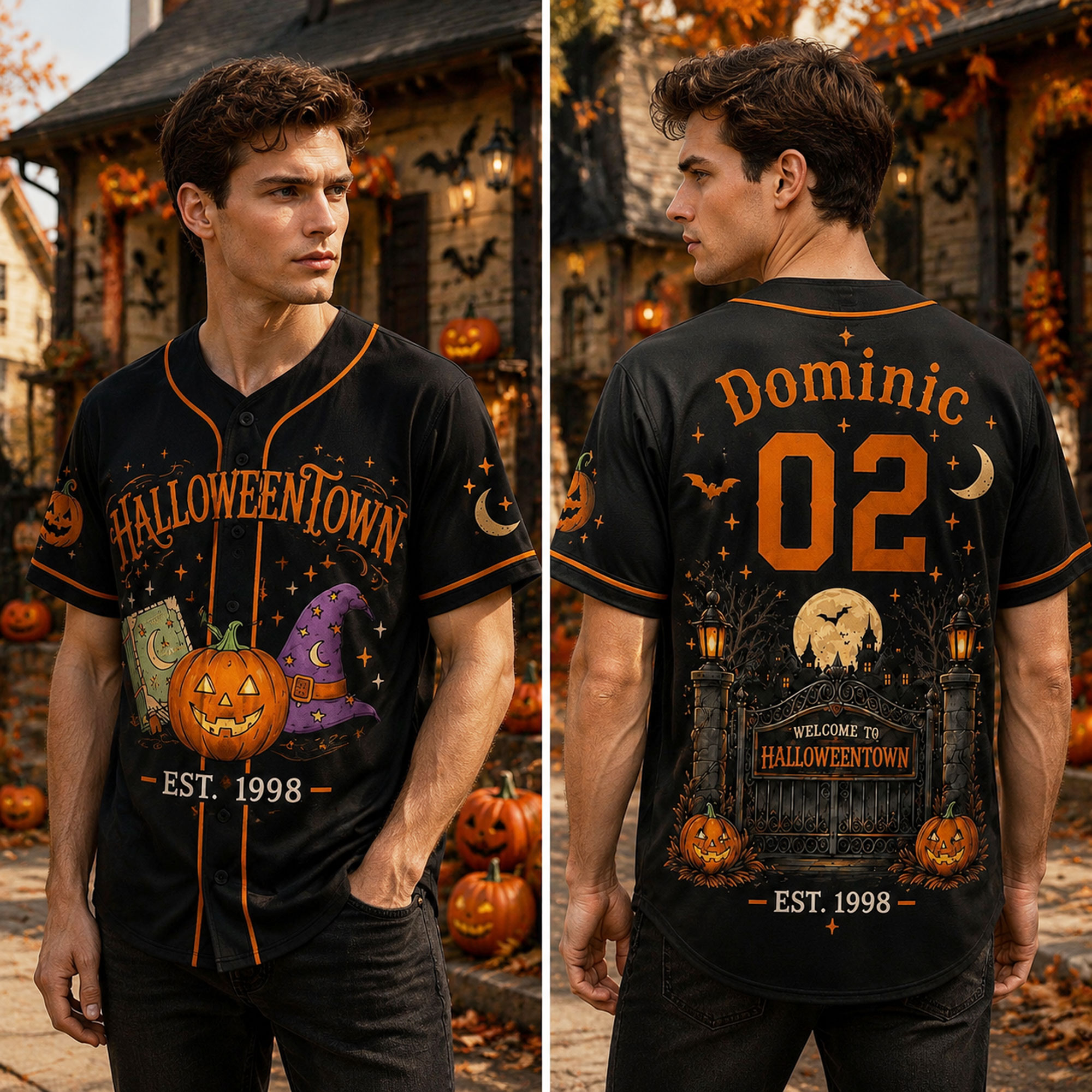 Personalized Halloween Button Up Baseball Jersey For Kid & Adult | CWHalloween96