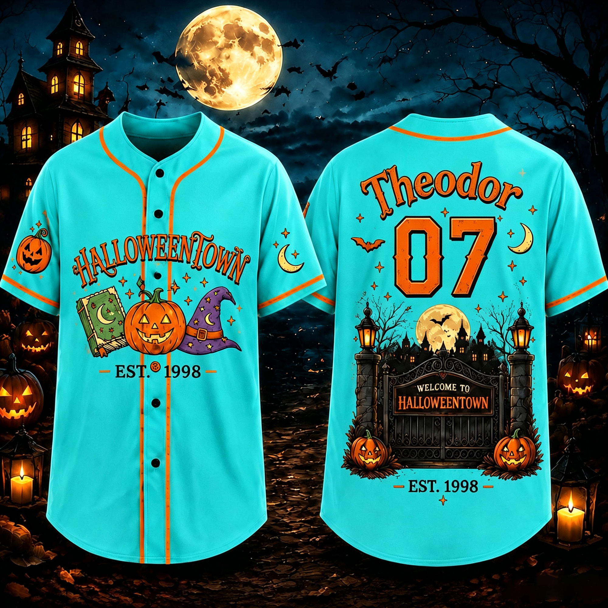 Personalized Halloween Button Up Baseball Jersey For Kid & Adult | CWHalloween96