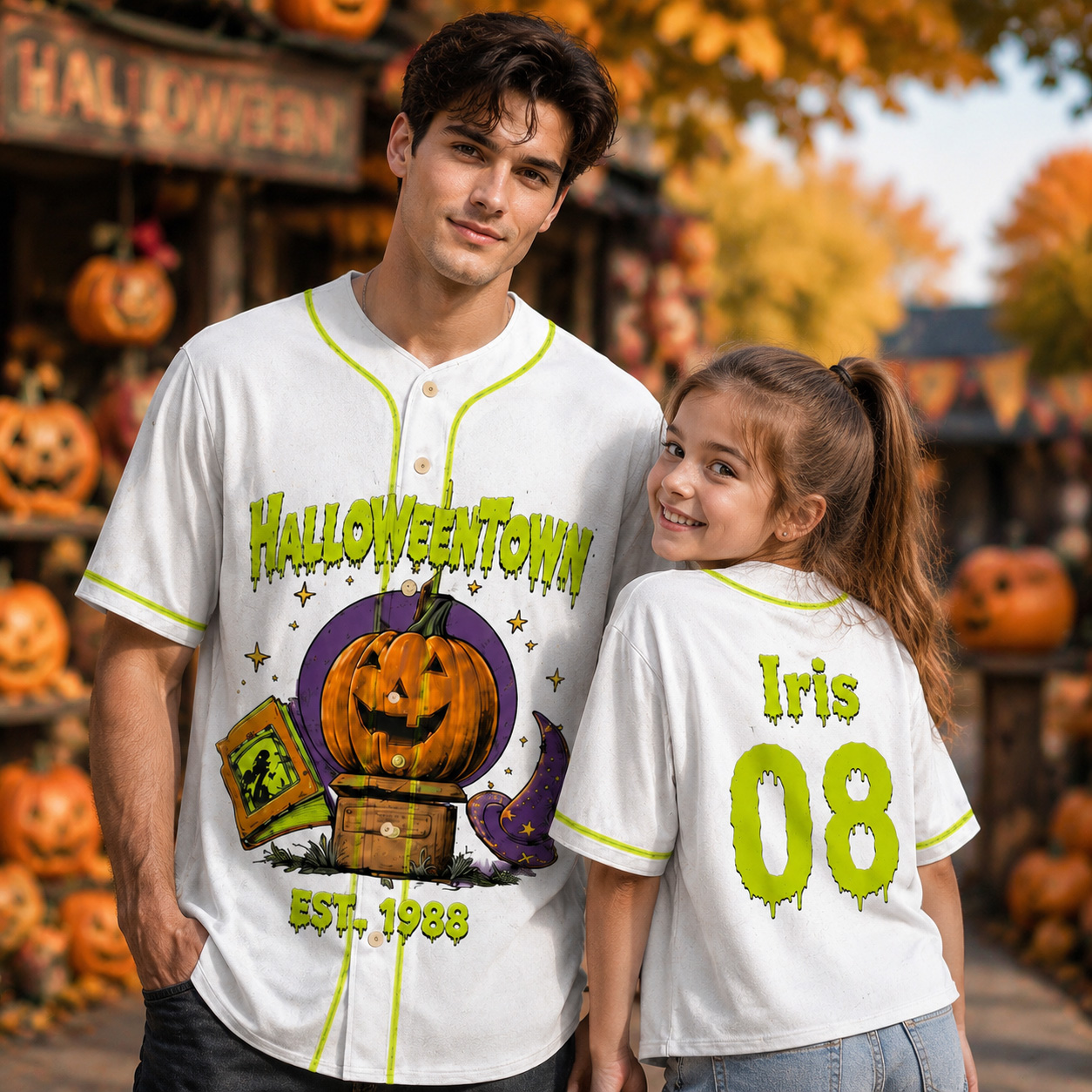 Personalized Halloween Button Up Baseball Jersey For Kid & Adult | CWHalloween97