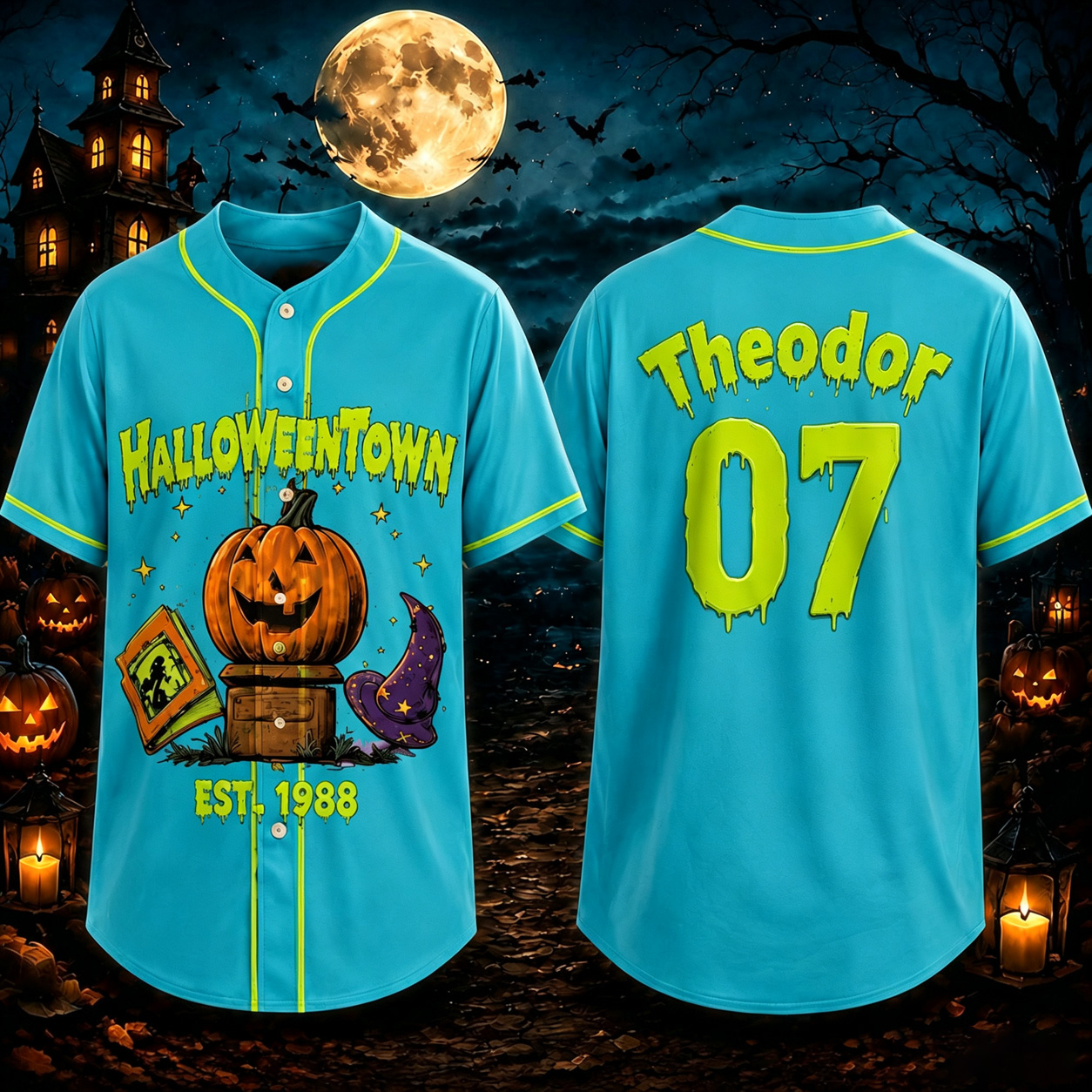 Personalized Halloween Button Up Baseball Jersey For Kid & Adult | CWHalloween97