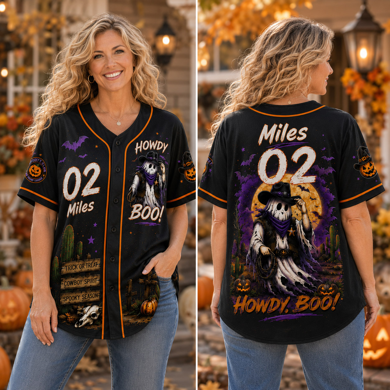 Personalized Halloween Button Up Baseball Jersey For Kid & Adult | CWHalloween99