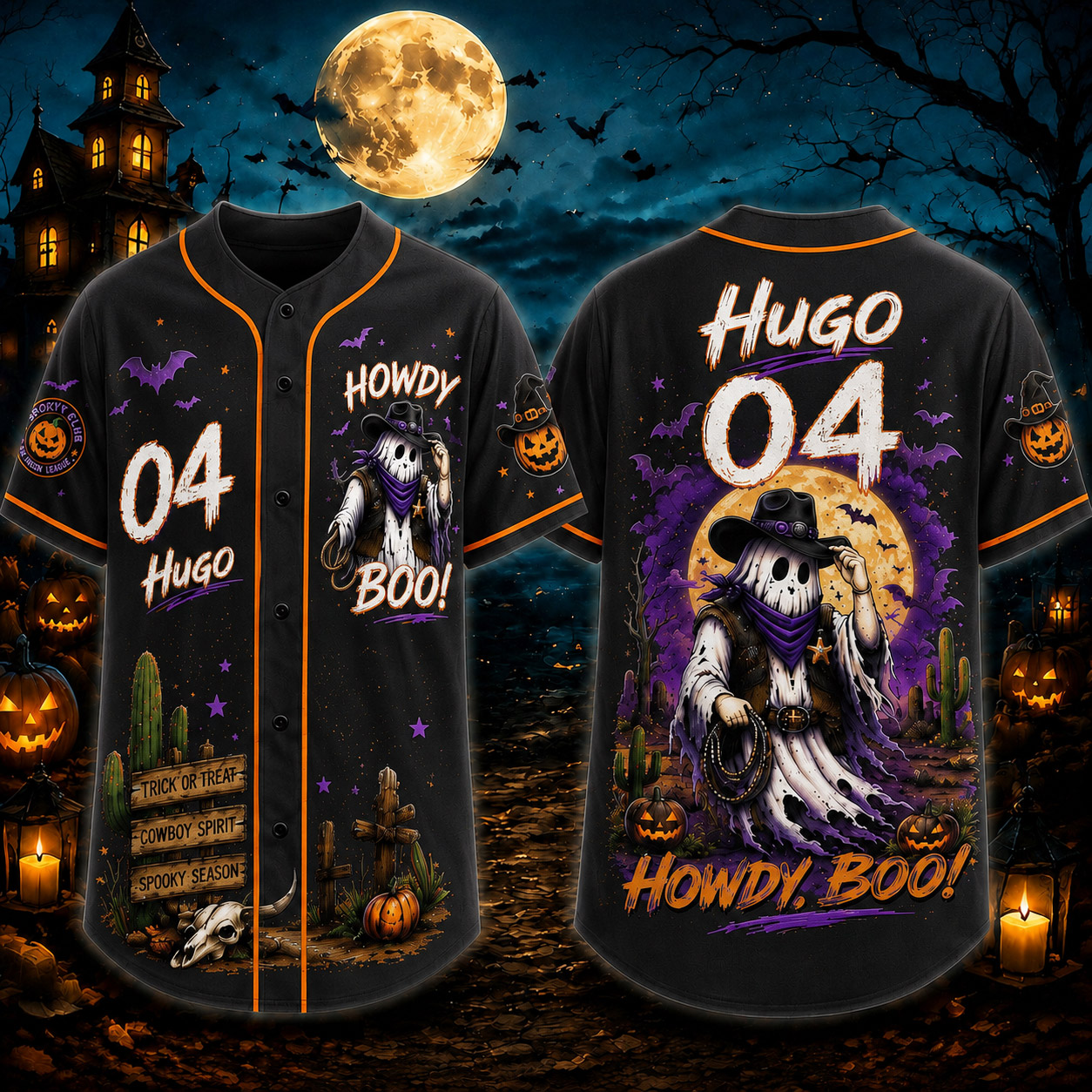 Personalized Halloween Button Up Baseball Jersey For Kid & Adult | CWHalloween99