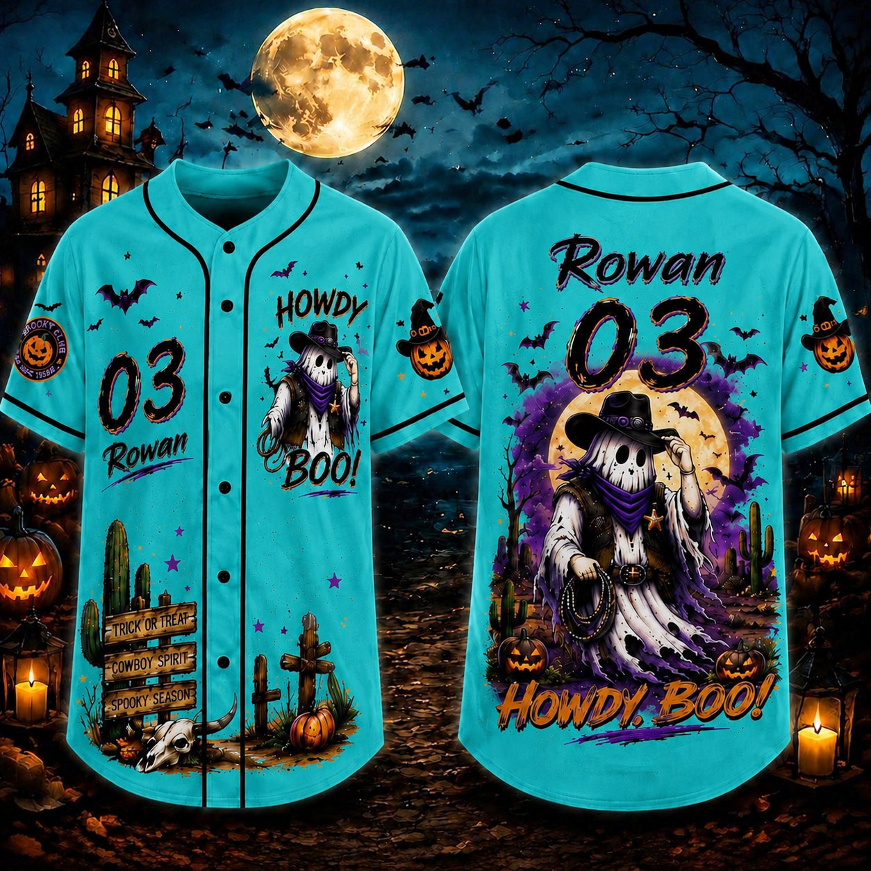 Personalized Halloween Button Up Baseball Jersey For Kid & Adult | CWHalloween99