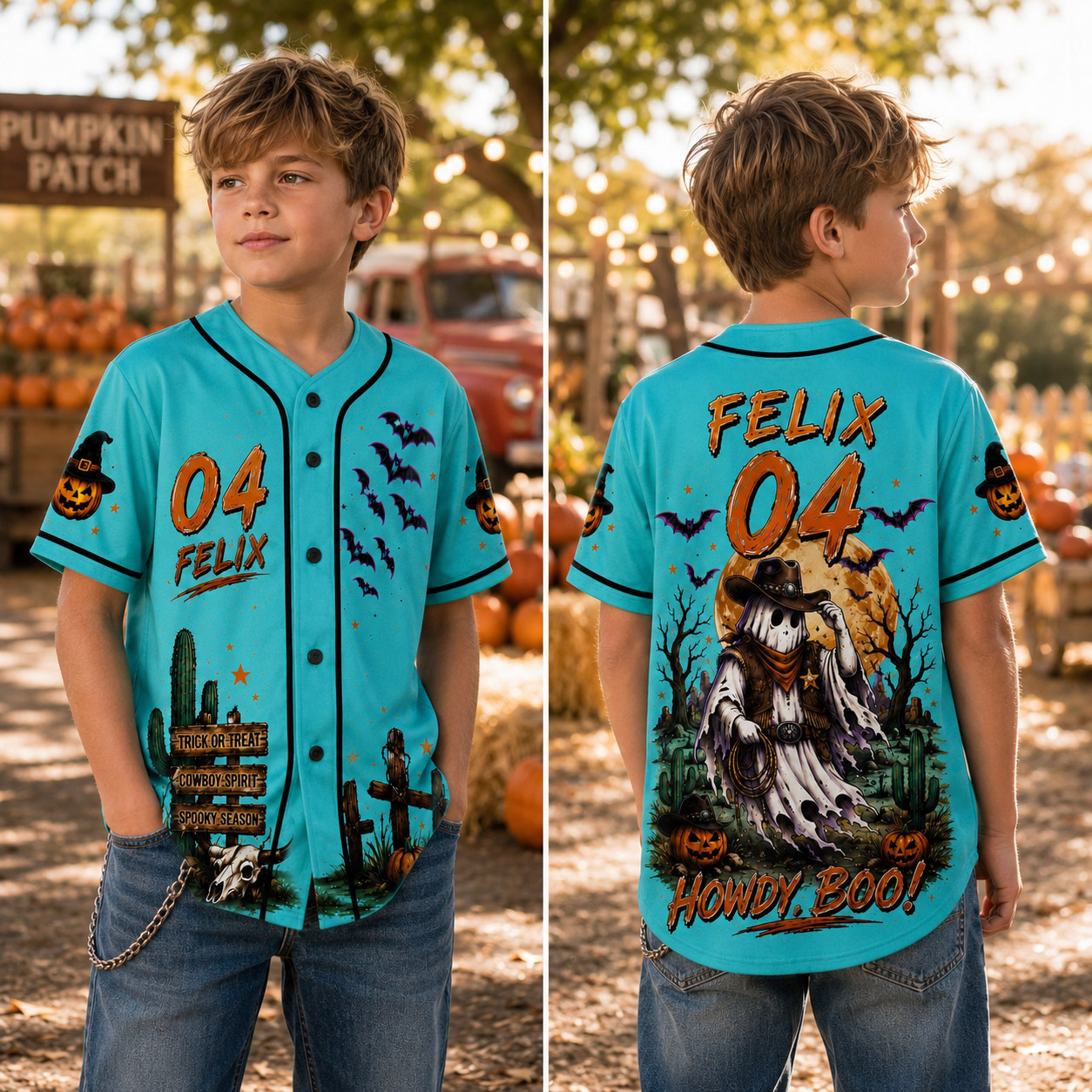 Personalized Halloween Button Up Baseball Jersey For Kid & Adult | CWHalloween100