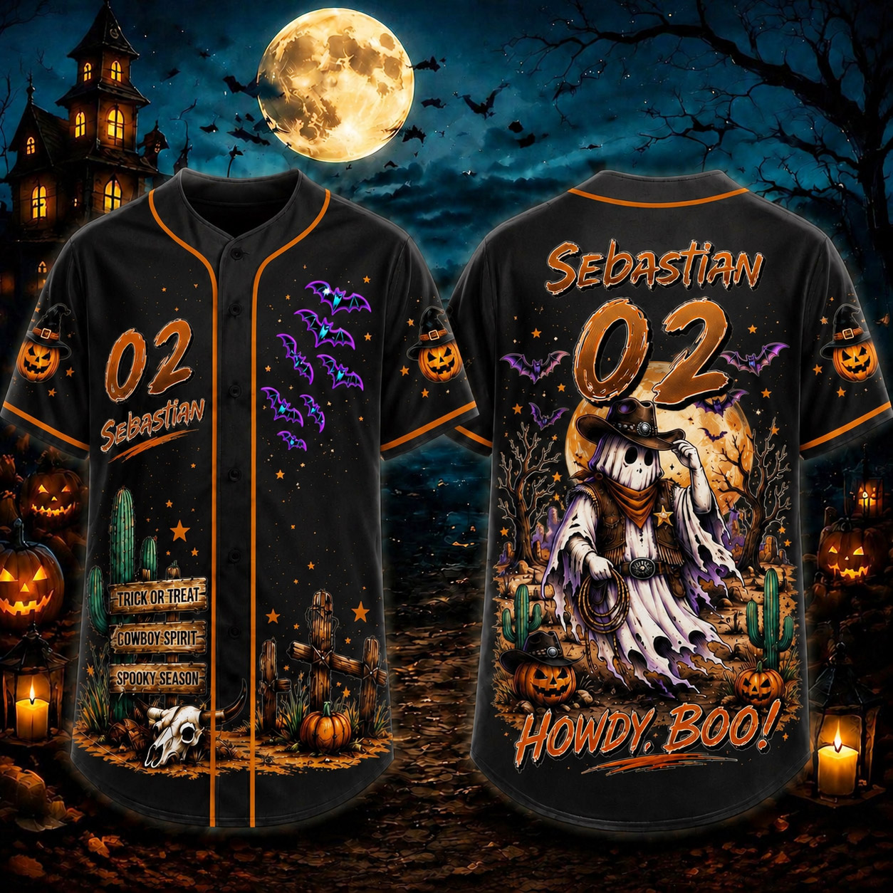 Personalized Halloween Button Up Baseball Jersey For Kid & Adult | CWHalloween100