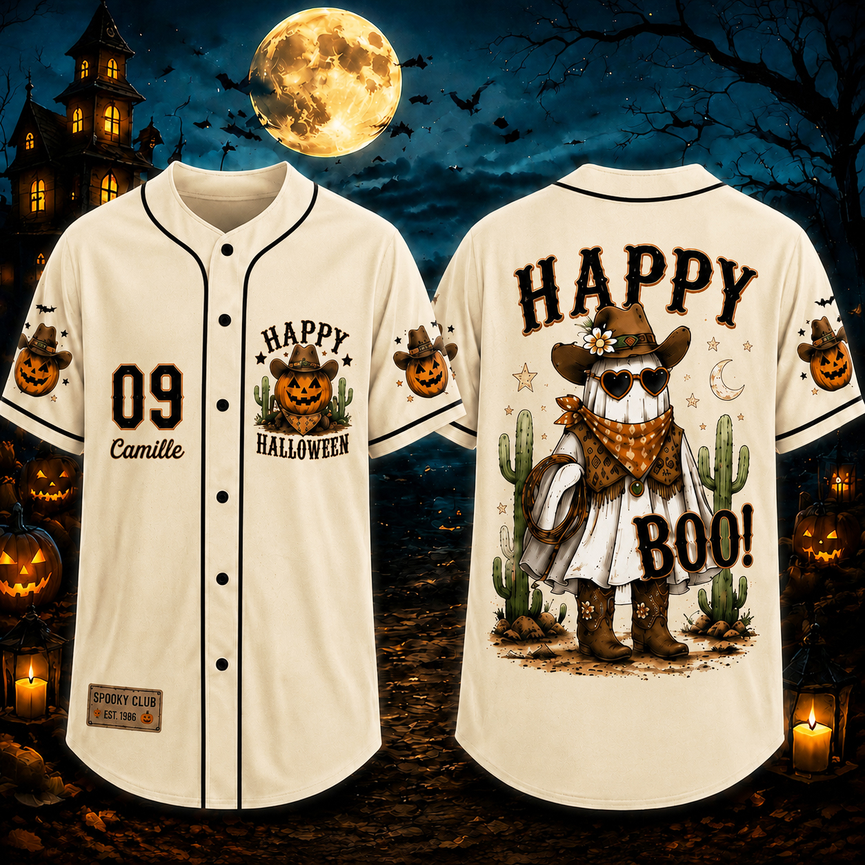 Personalized Halloween Button Up Baseball Jersey For Kid & Adult | CWHalloween101