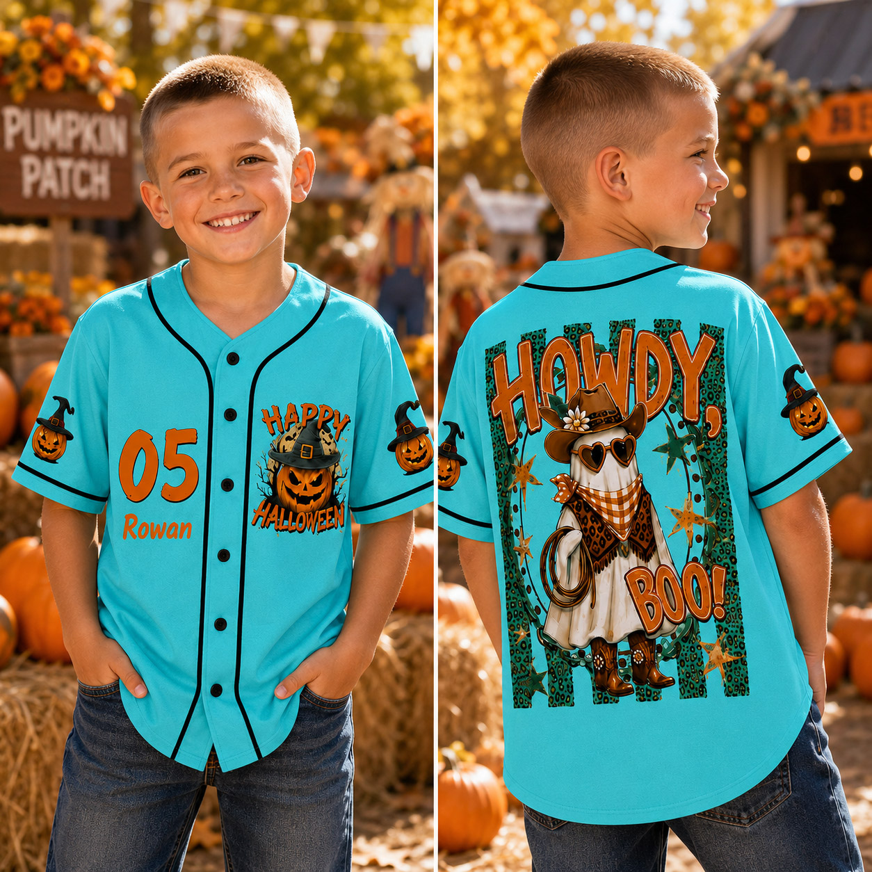 Personalized Halloween Button Up Baseball Jersey For Kid & Adult | CWHalloween102