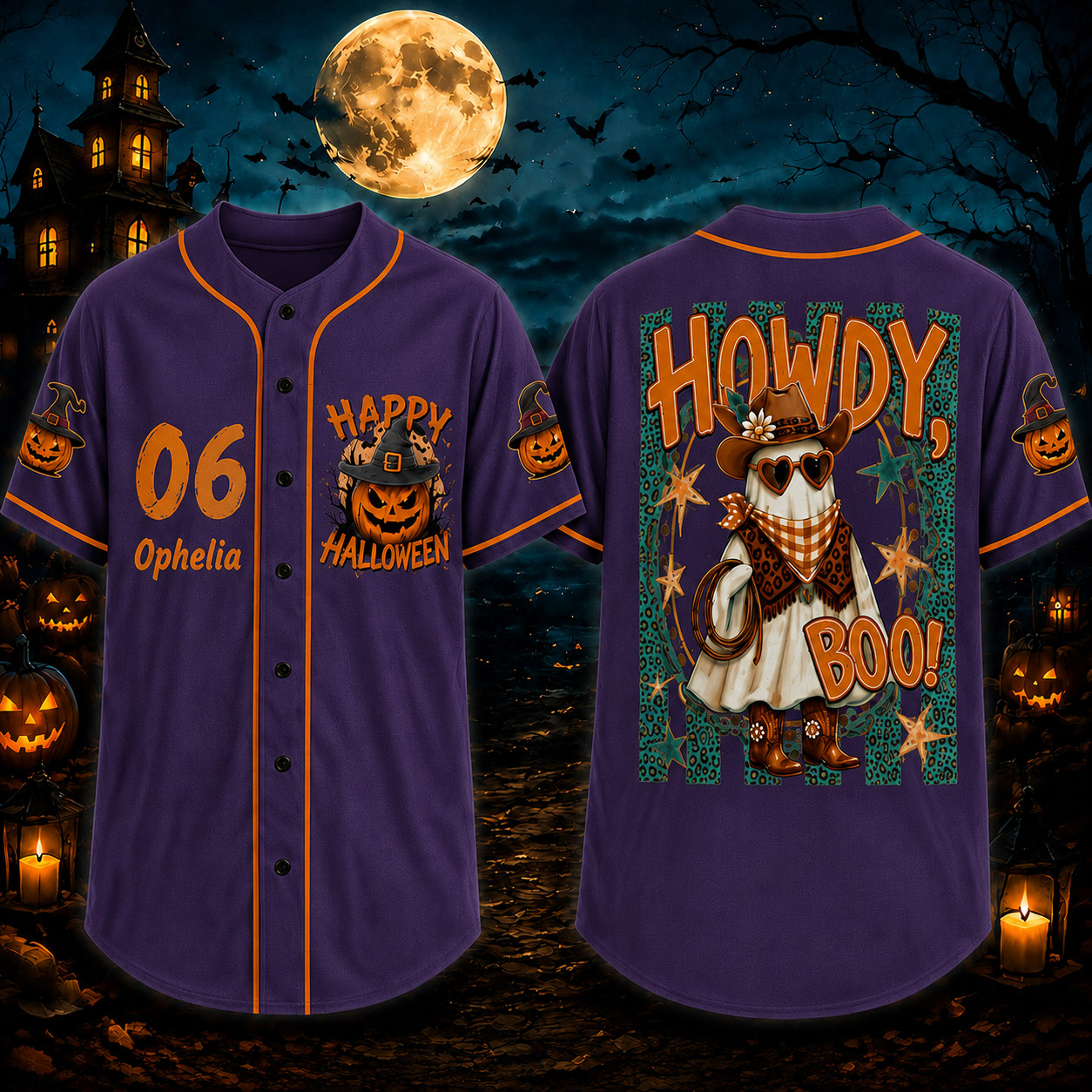 Personalized Halloween Button Up Baseball Jersey For Kid & Adult | CWHalloween102