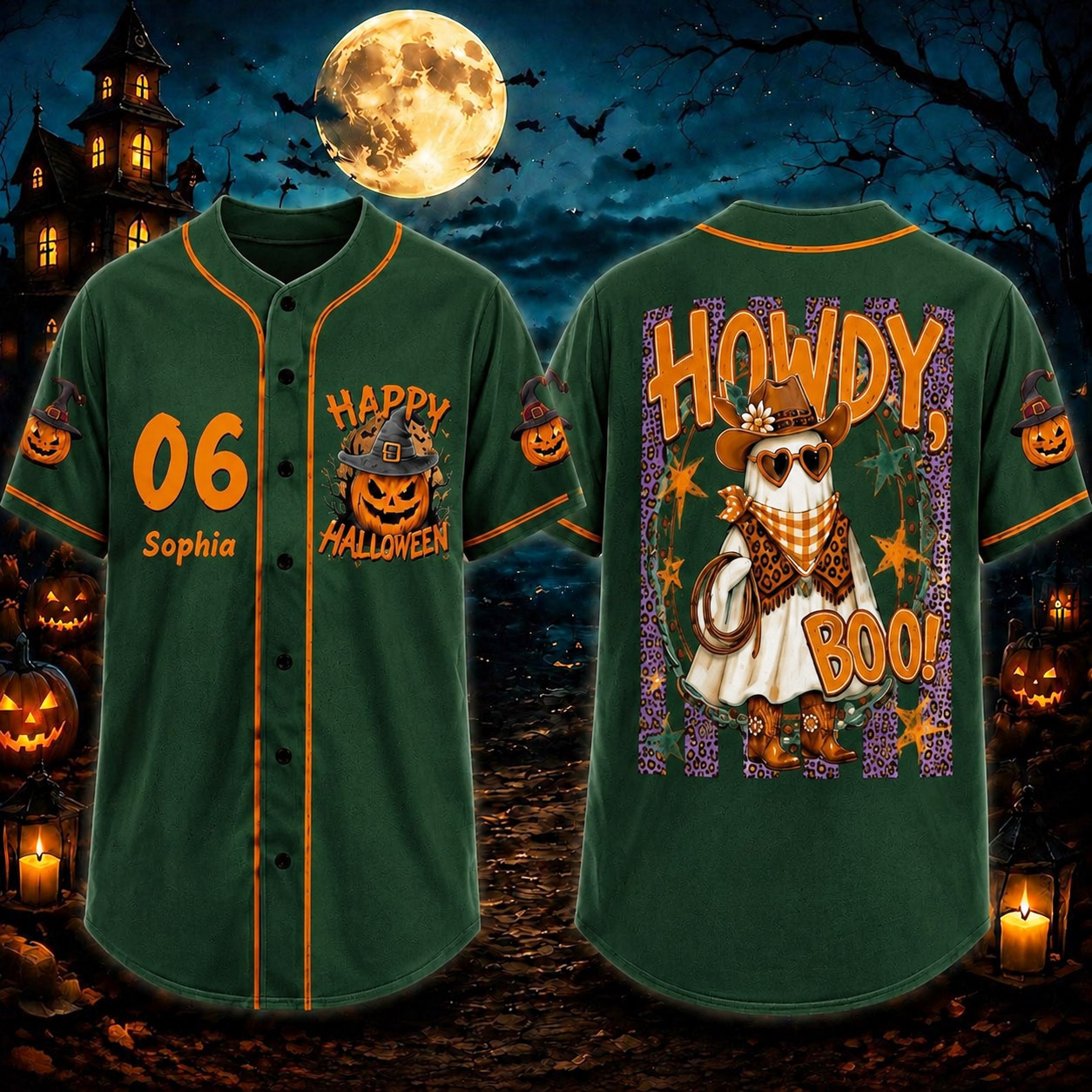 Personalized Halloween Button Up Baseball Jersey For Kid & Adult | CWHalloween102