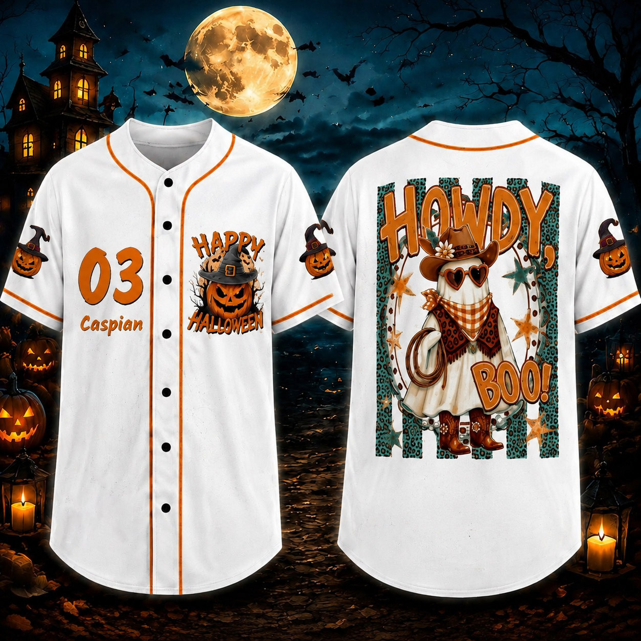 Personalized Halloween Button Up Baseball Jersey For Kid & Adult | CWHalloween102
