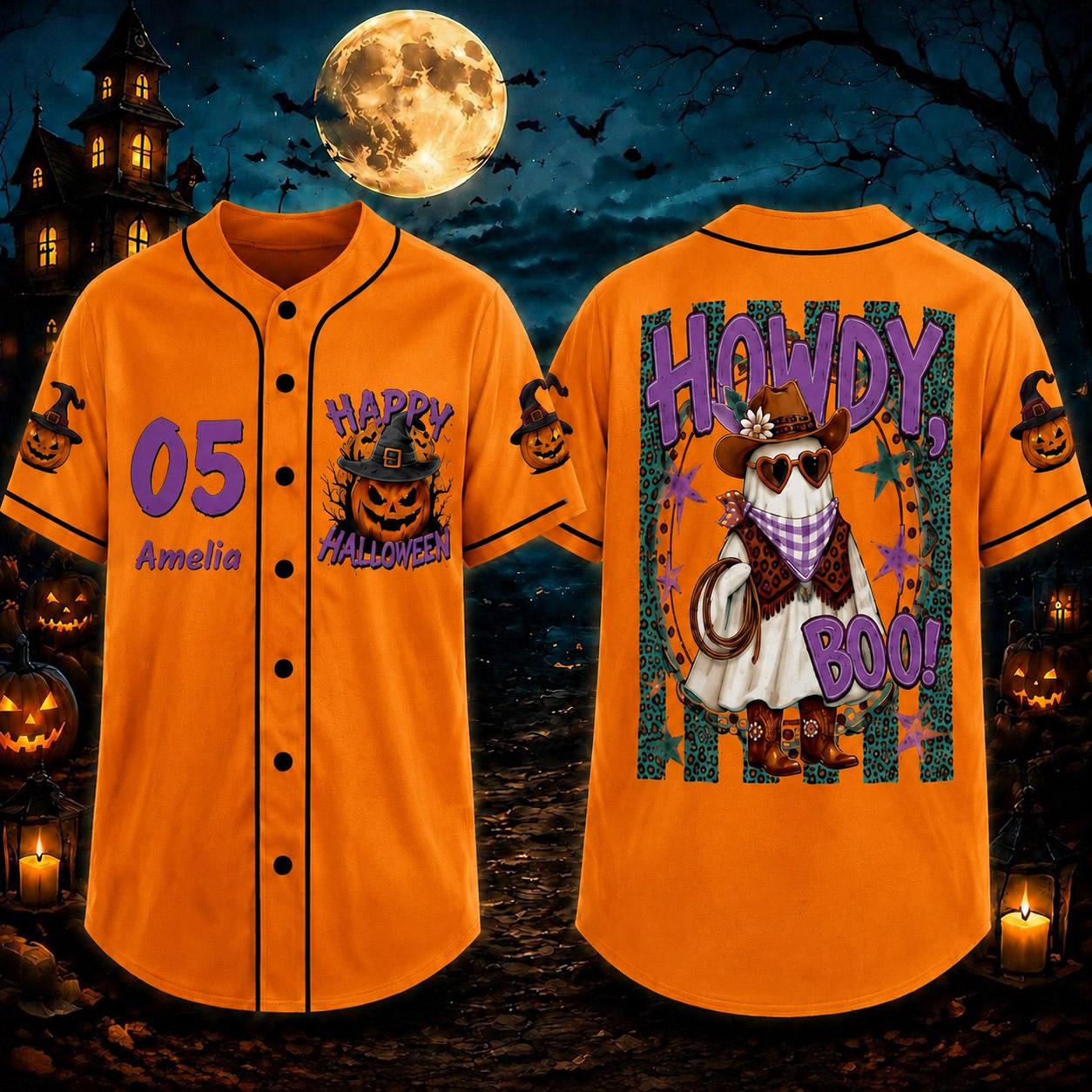 Personalized Halloween Button Up Baseball Jersey For Kid & Adult | CWHalloween102