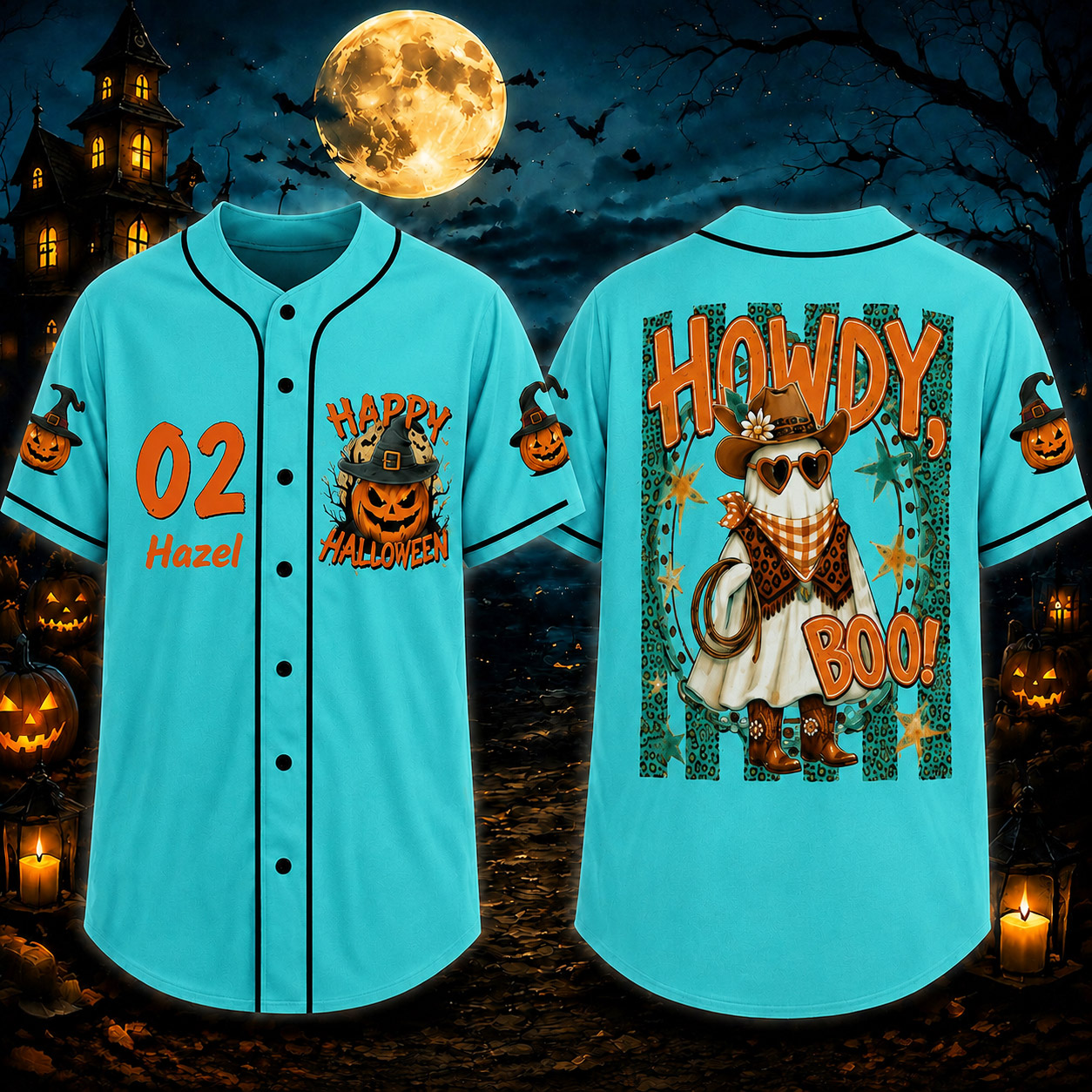 Personalized Halloween Button Up Baseball Jersey For Kid & Adult | CWHalloween102