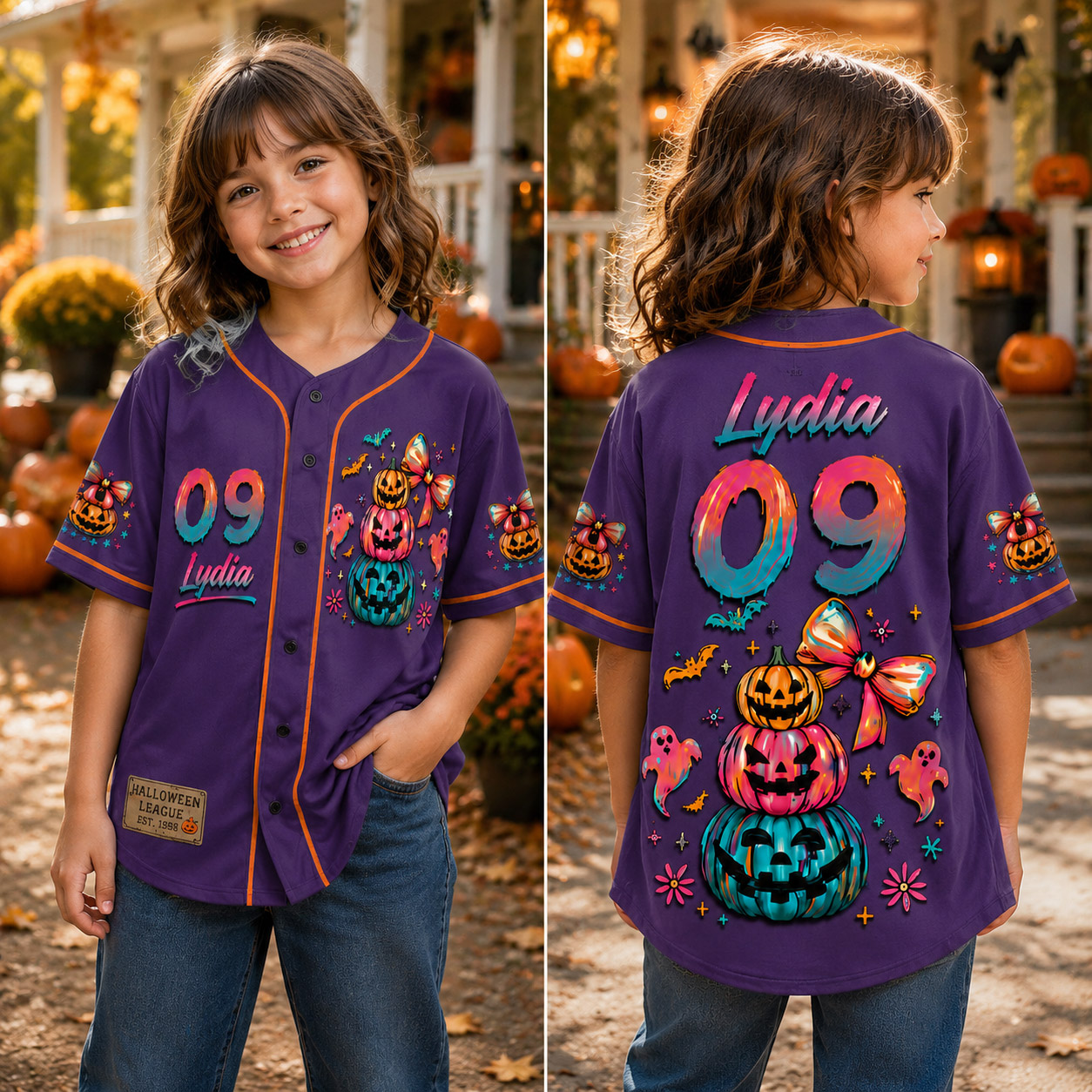 Personalized Halloween Button Up Baseball Jersey For Kid & Adult | CWHalloween103