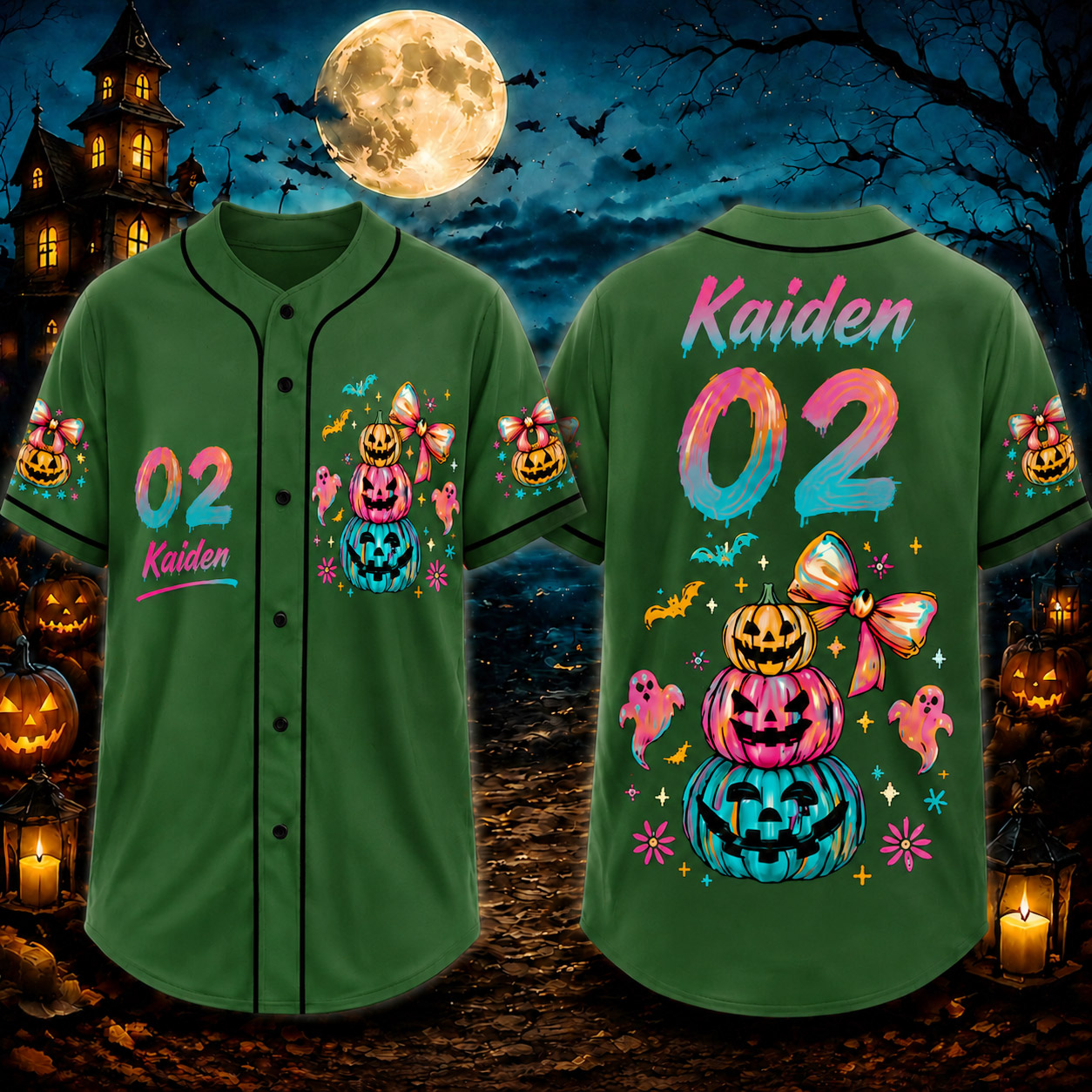 Personalized Halloween Button Up Baseball Jersey For Kid & Adult | CWHalloween103