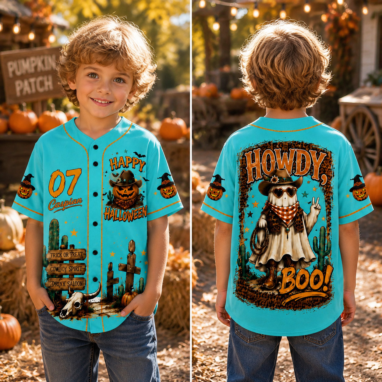 Personalized Halloween Button Up Baseball Jersey For Kid & Adult | CWHalloween104