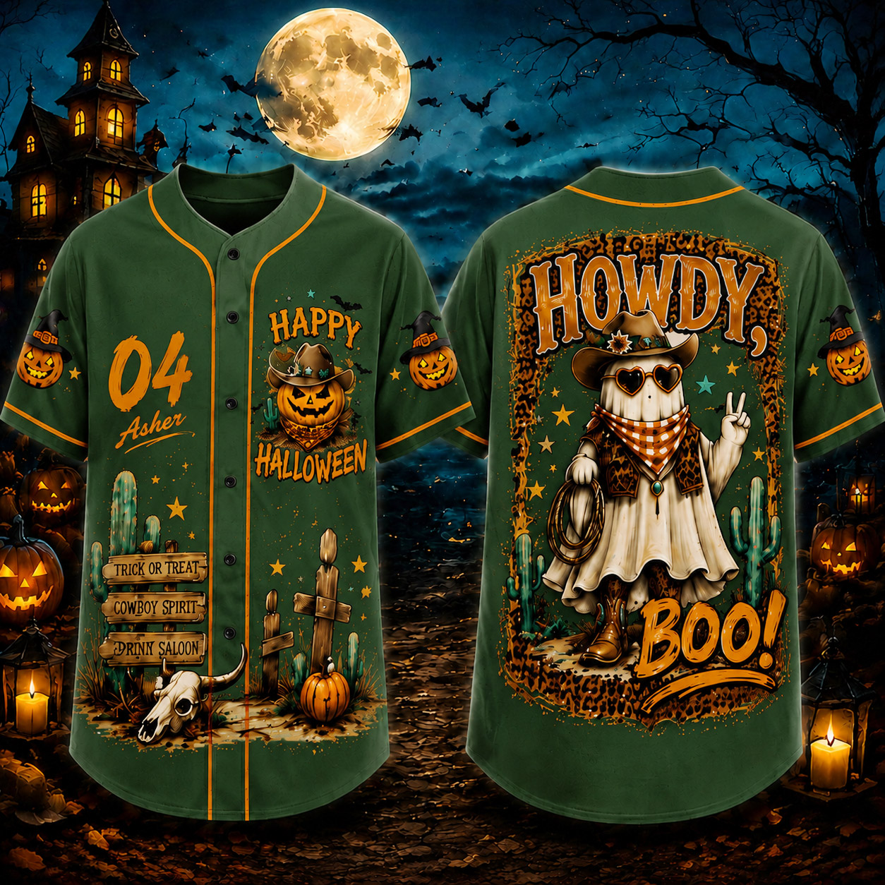 Personalized Halloween Button Up Baseball Jersey For Kid & Adult | CWHalloween104