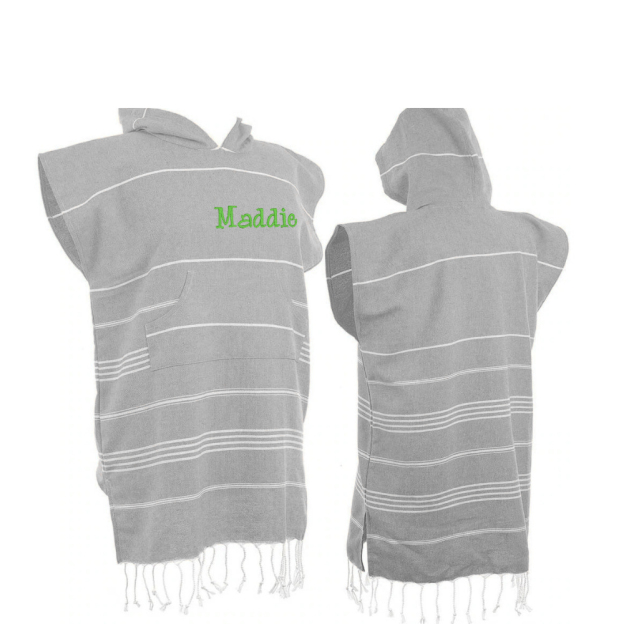 Personalized Turkish Embroidery Beach Towel with Hoodie Kid & Adult | CWBeach73