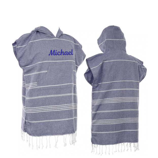 Personalized Turkish Embroidery Beach Towel with Hoodie Kid & Adult | CWBeach73