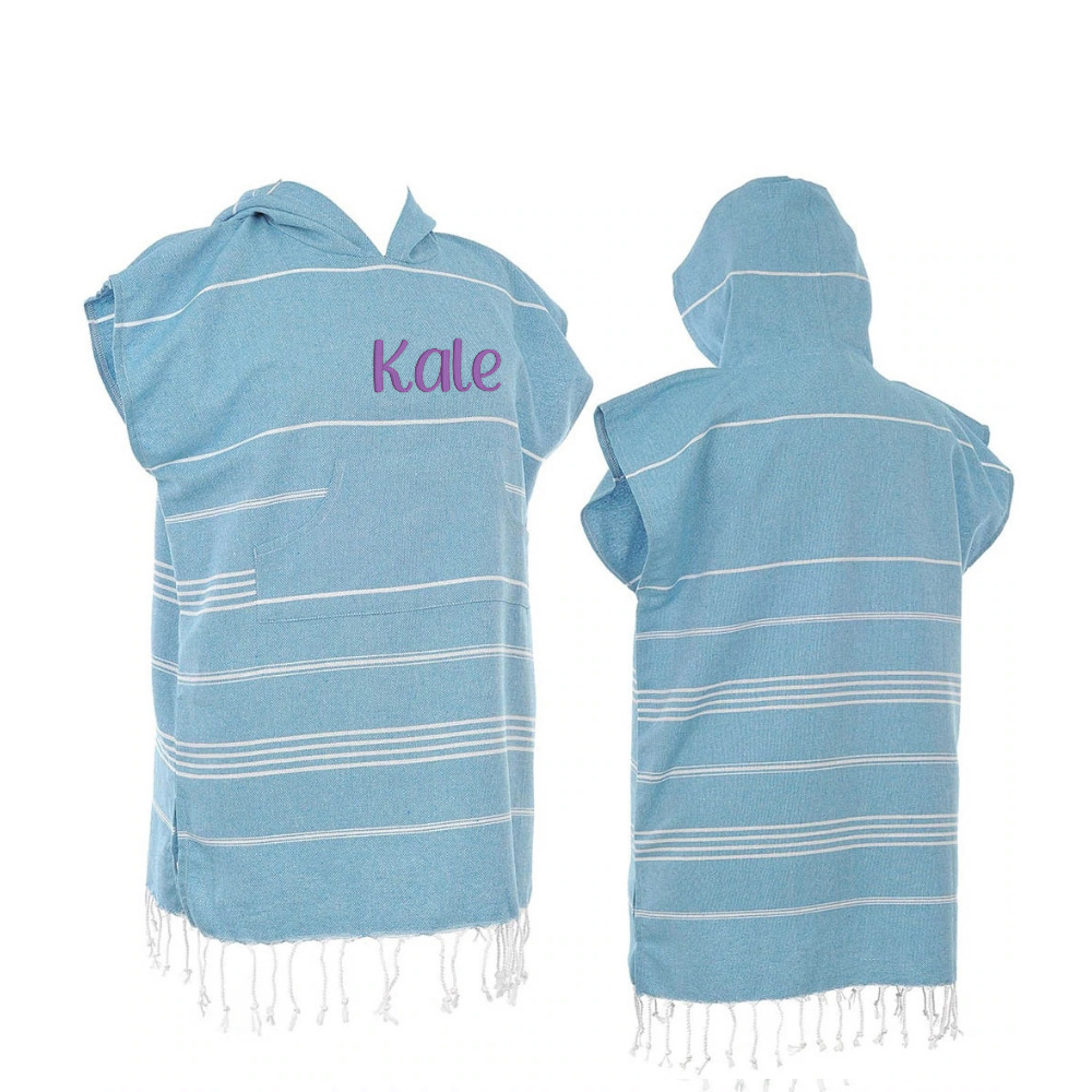 Personalized Turkish Embroidery Beach Towel with Hoodie Kid & Adult | CWBeach73