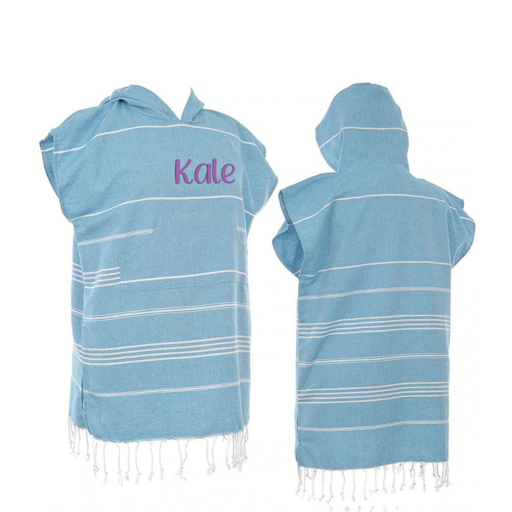 Personalized Turkish Embroidery Beach Towel with Hoodie Kid & Adult | CWBeach73