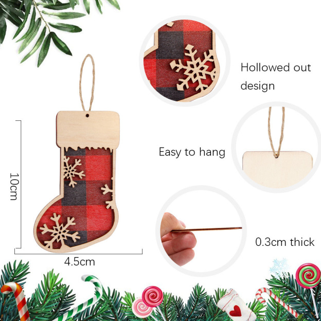 Personalized Wooden Christmas Stocking Ornaments | MCGift44