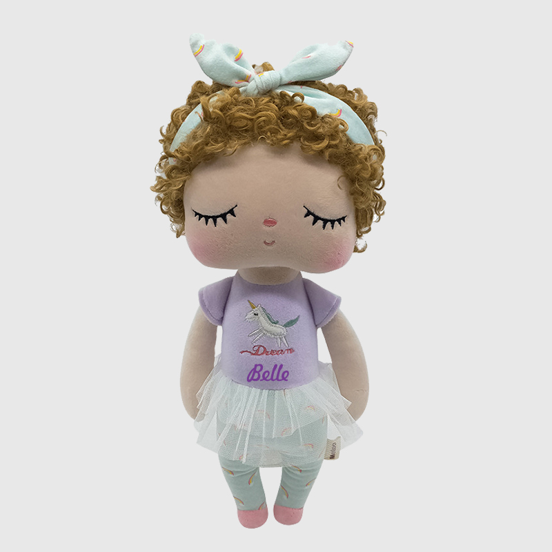 Personalized Kid's Embroidery Angela Curls Doll | DEGMine04