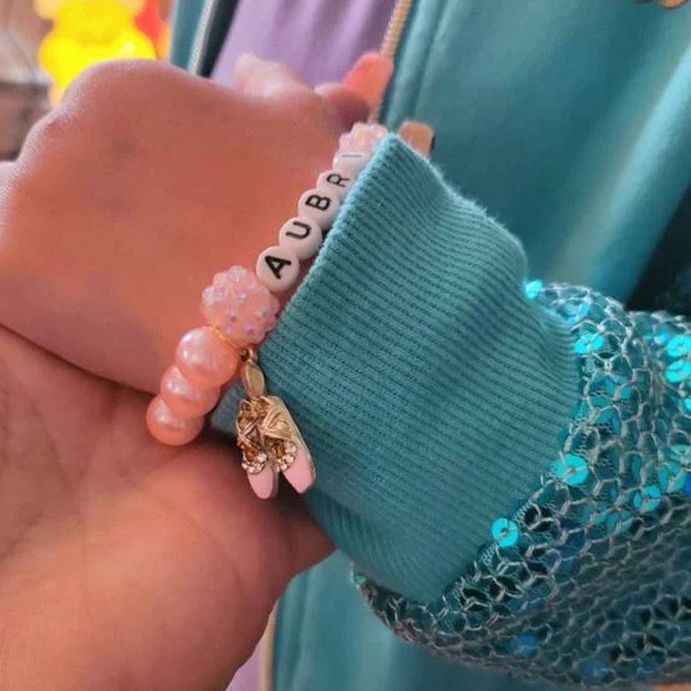 Personalized Kids Lovely Ballet Bead Bracelet With Name | CWBeach143