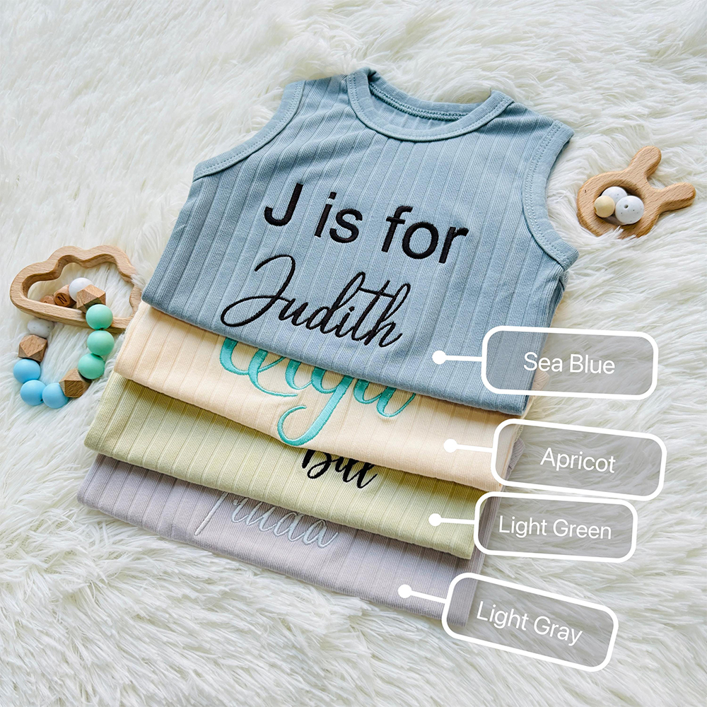 Personalized Embroidered Baby Summer Cool Breathable Romper | CWBaby264