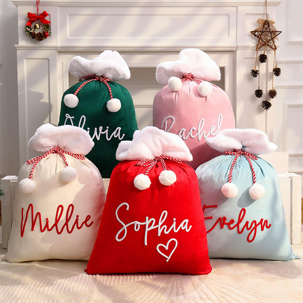 Personalized Large Christmas Velvet Santa Sack for Gifts | MCGift199