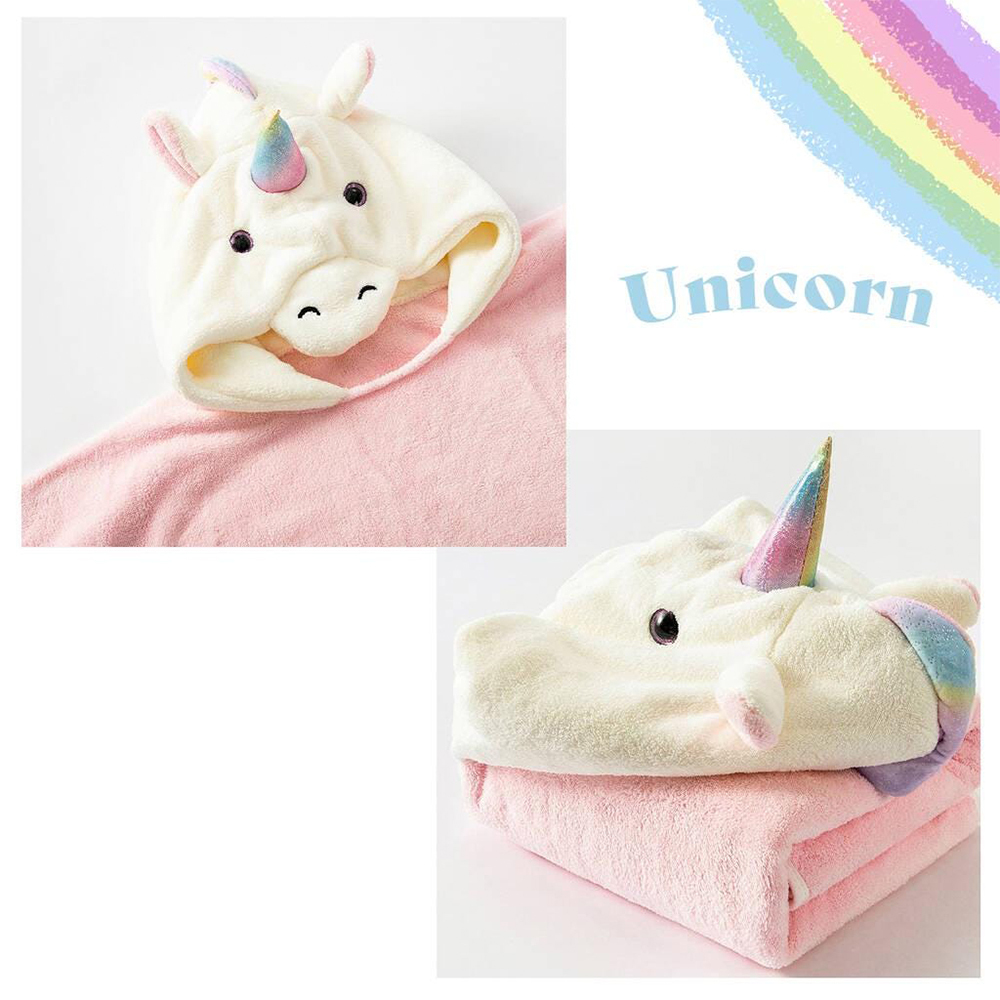 Personalized Embroidery Unicorn Hooded Baby Towel | CWBaby280