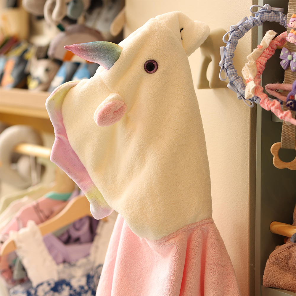 Personalized Embroidery Unicorn Hooded Baby Towel | CWBaby280
