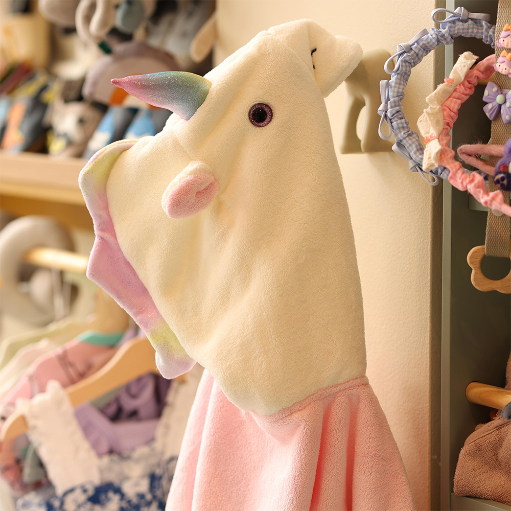 Personalized Embroidery Unicorn Hooded Baby Towel | CWBaby280