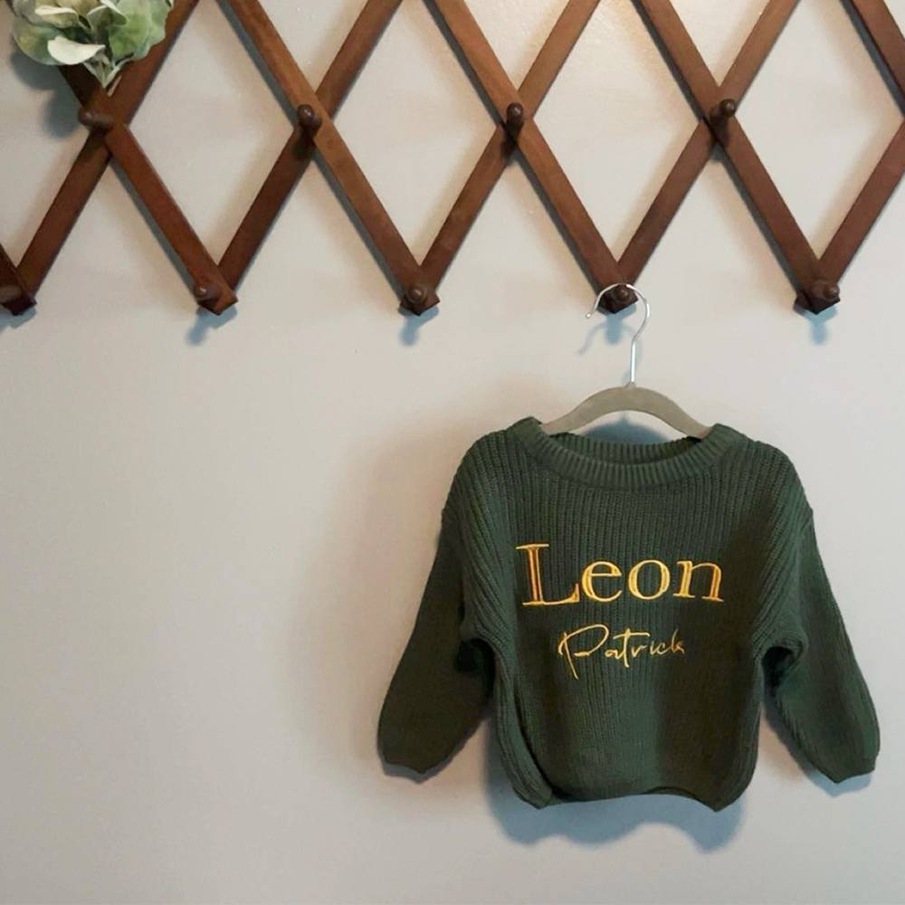 Personalized Embroidered Name Baby Sweater | CWBaby329